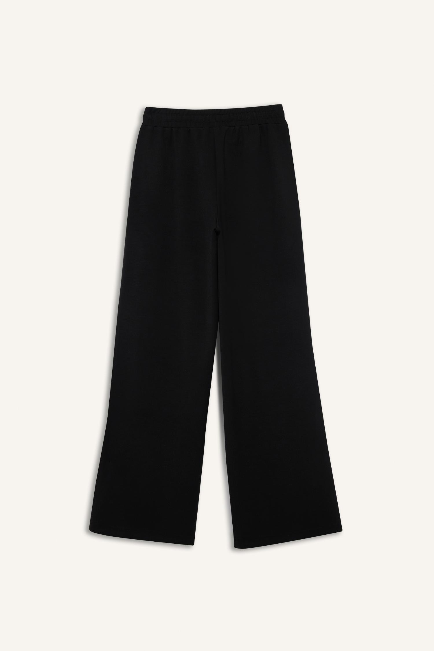DeFacto Ultra Yumuşak Wide Leg Geniş Paça Standart Boy Modal Sporcu Pantolon görsel 7