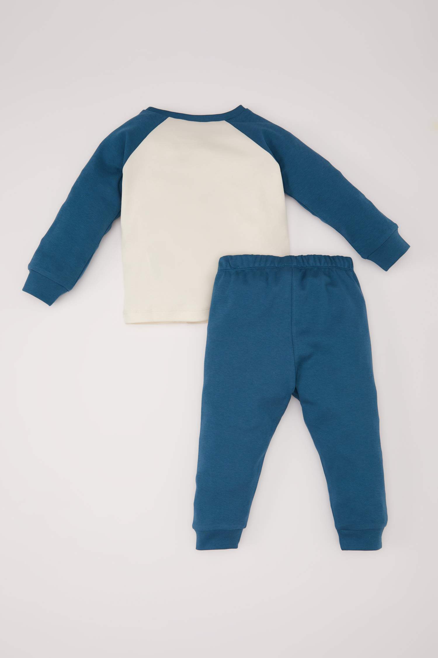 Pijama Takımı Dinozor Baskılı Uzun Kollu Üst Beli Lastikli Uzun Alt Erkek Bebek