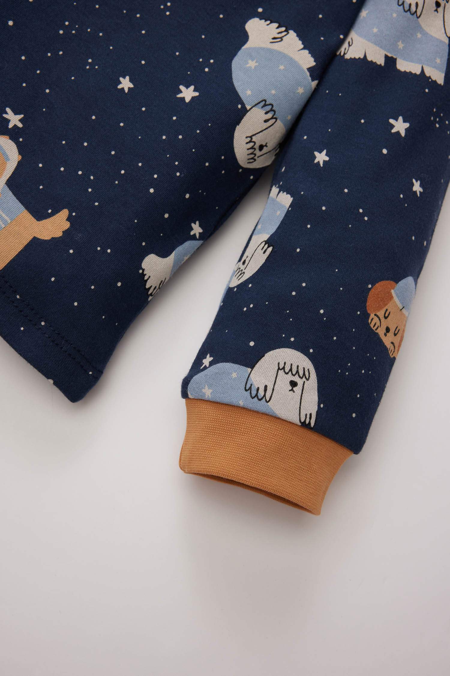 Erkek Bebek Pijama Takımı Desenli Uzun Kollu Üst Beli Lastikli Uzun Alt