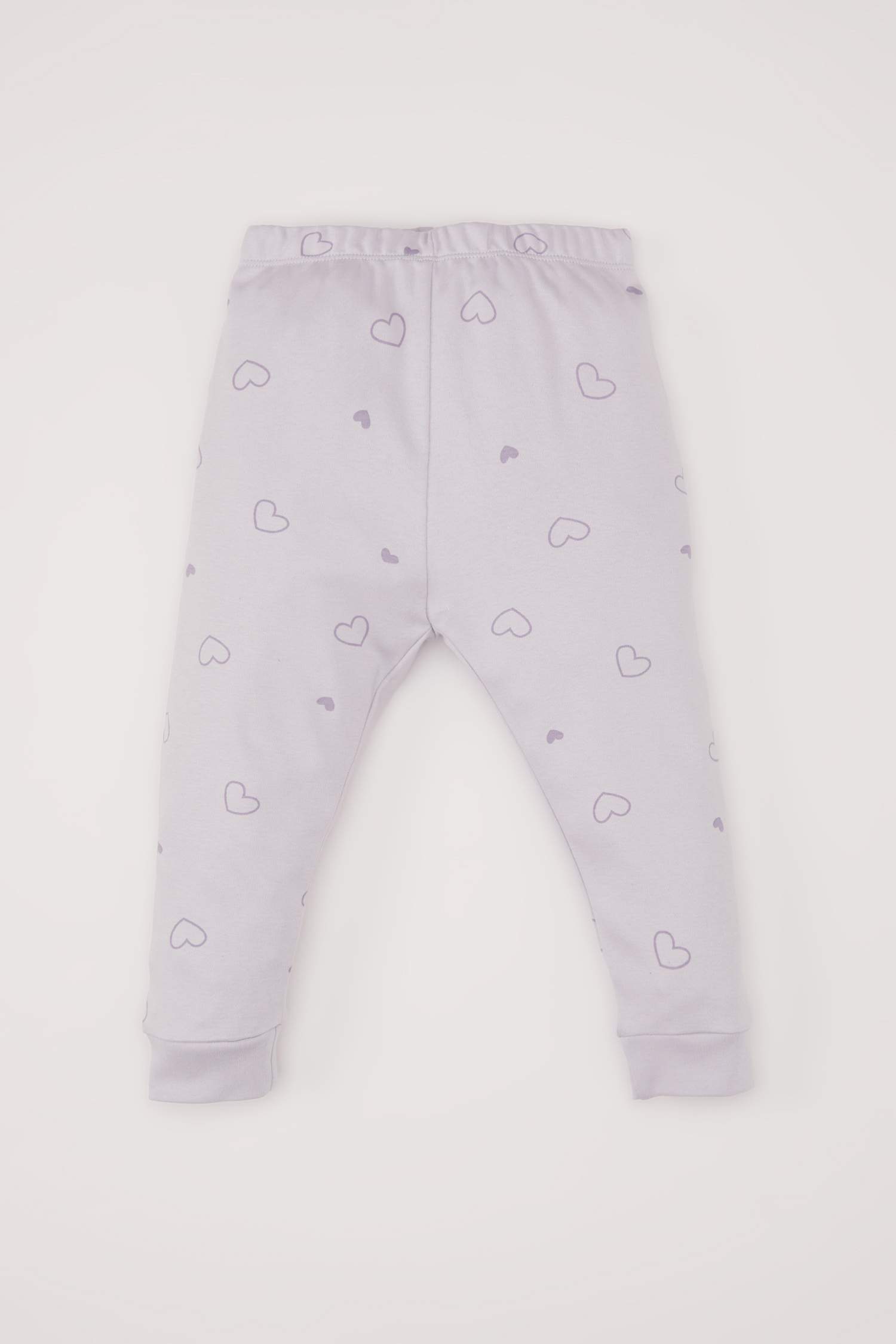 Kız Bebek Pijama Takımı Tavşan Baskılı Uzun Kollu Üst Beli Lastikli Uzun Alt