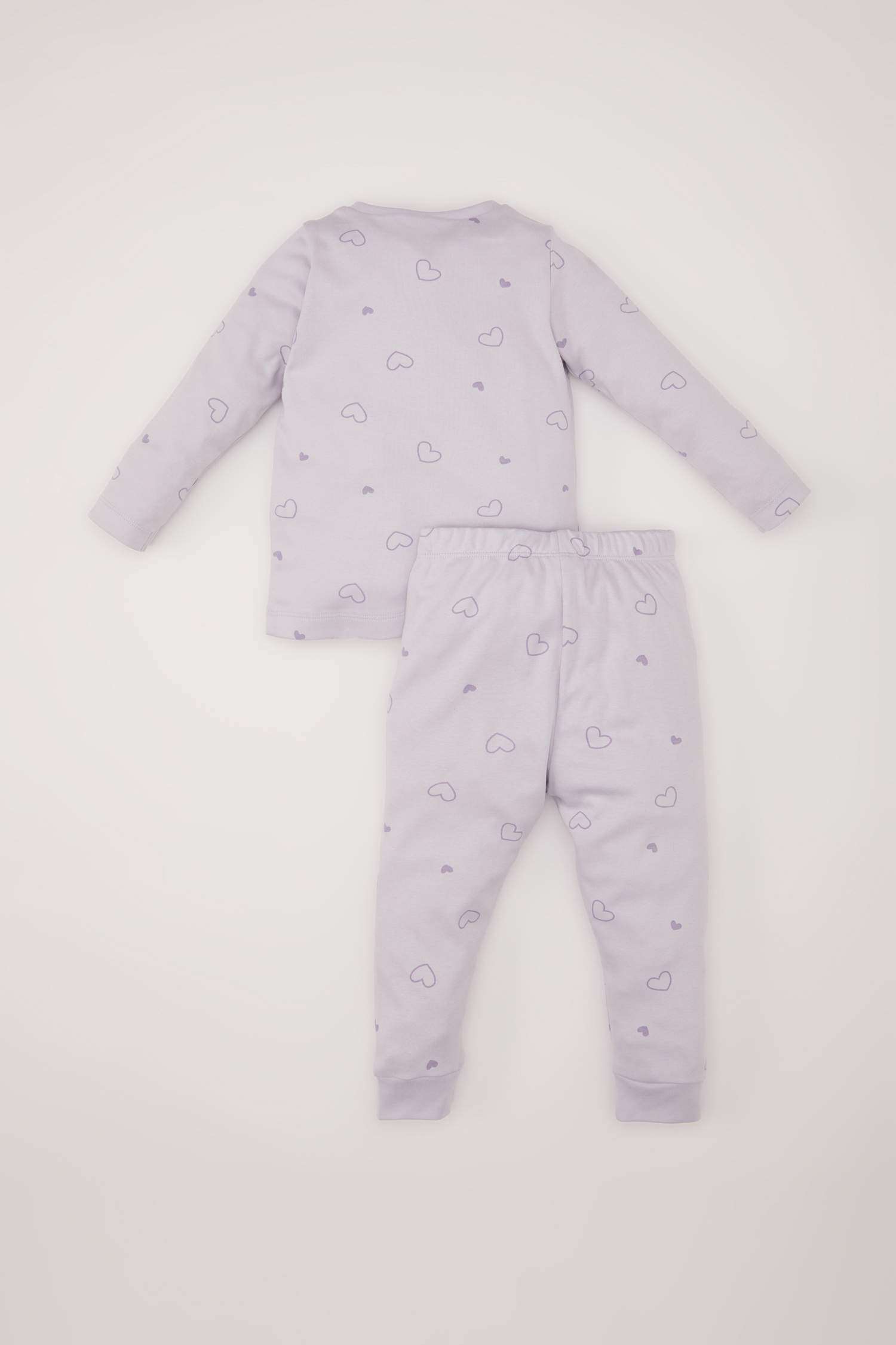 Kız Bebek Pijama Takımı Tavşan Baskılı Uzun Kollu Üst Beli Lastikli Uzun Alt