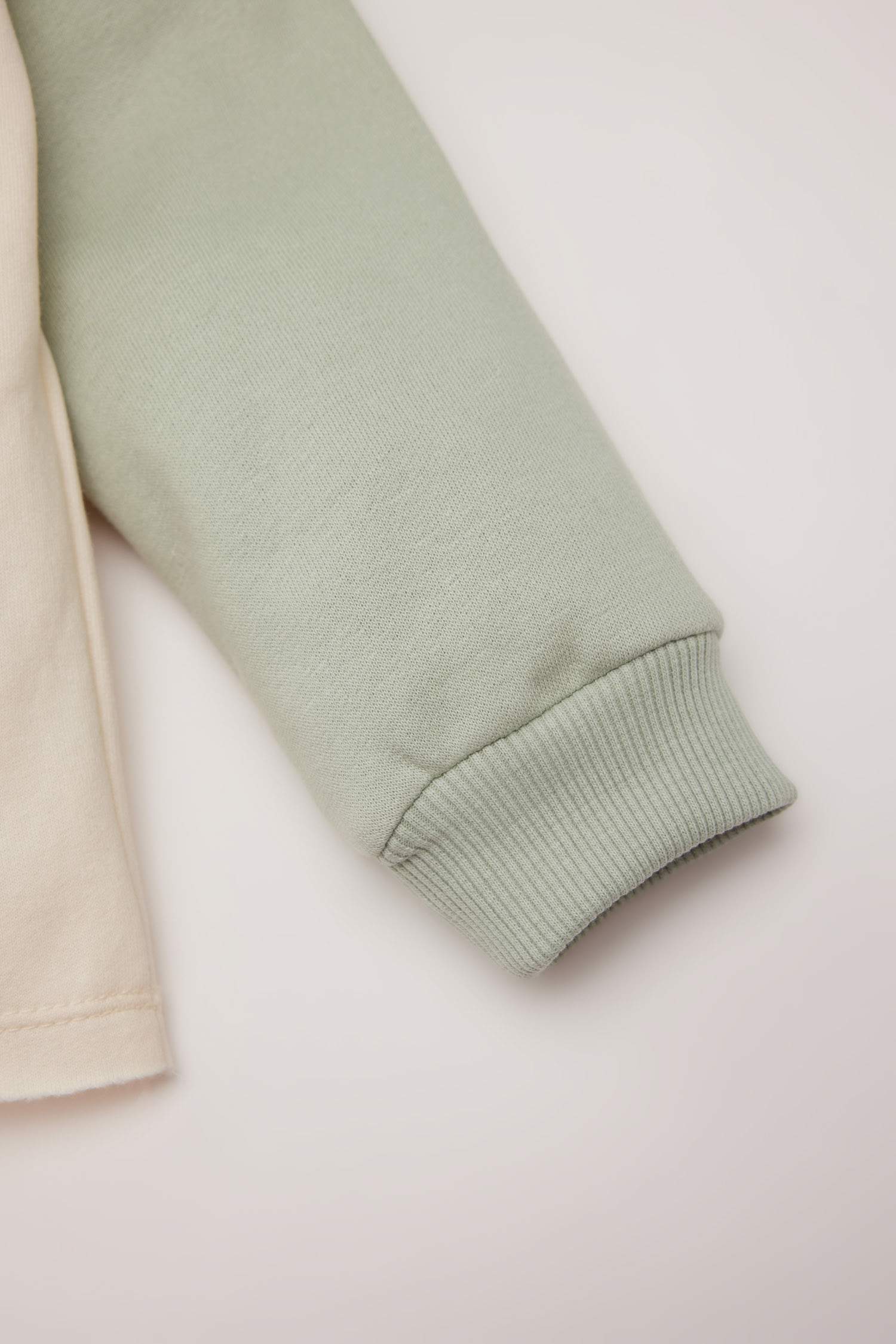 Kız Bebek Bisiklet Yaka Çiçekli İçi Yumuşak Tüylü Sweatshirt