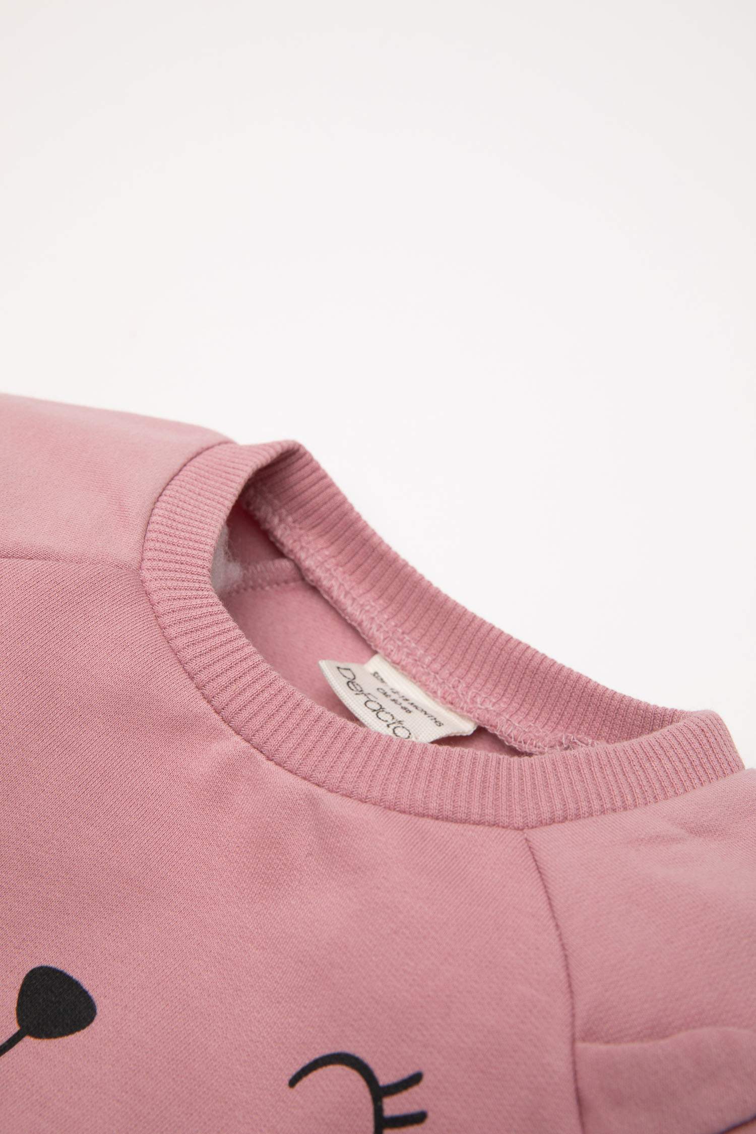 Baby Girl Regular Fit Animal Printed Soft Furry Thin Sweatshirt