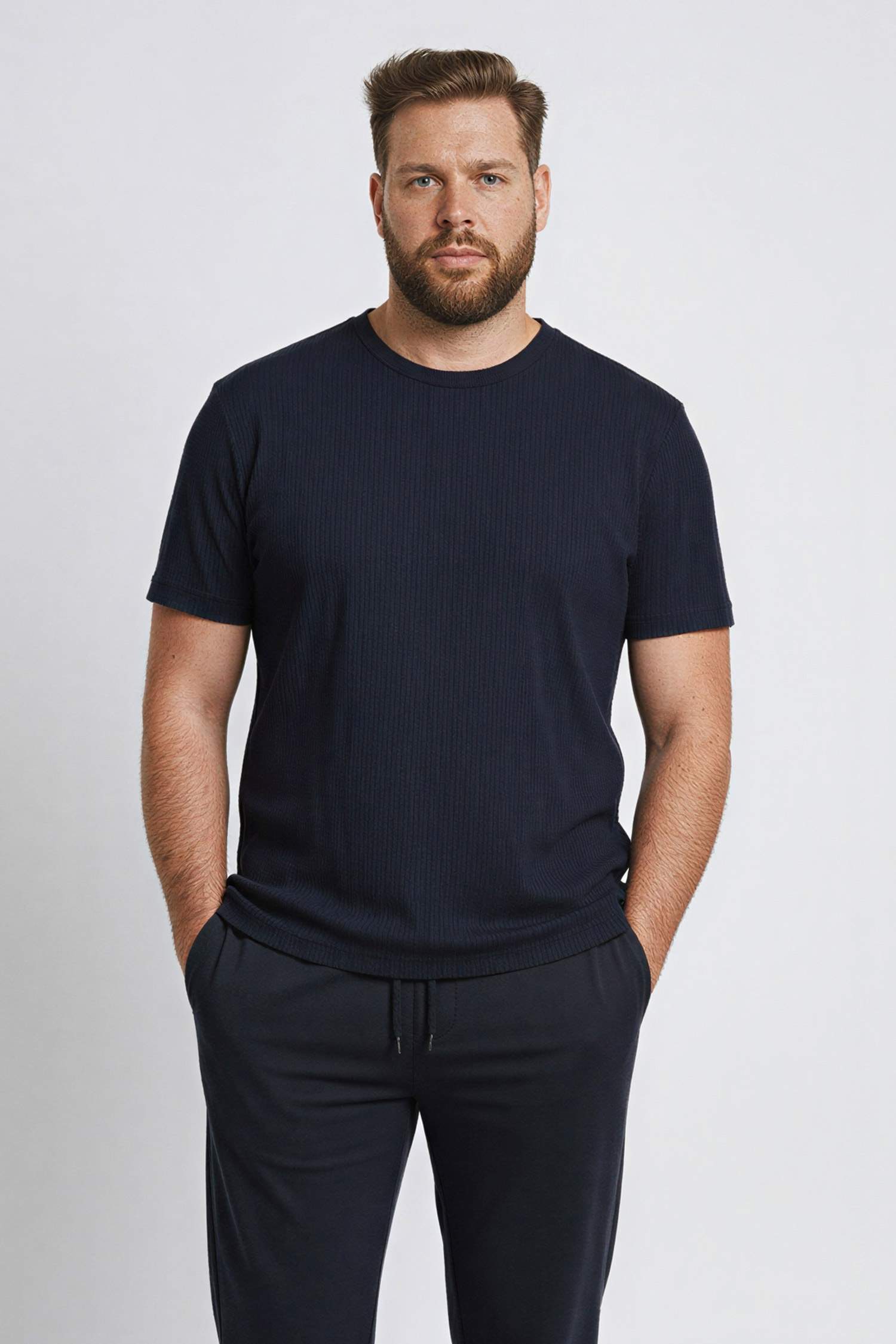 Slim Fit Crew Neck Crinkle Short Sleeve T-Shirt