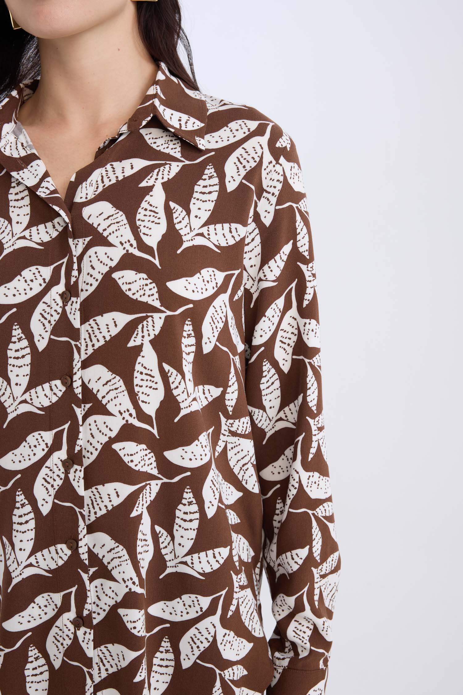 Regular Fit Desenli Uzun Kollu Gömlek