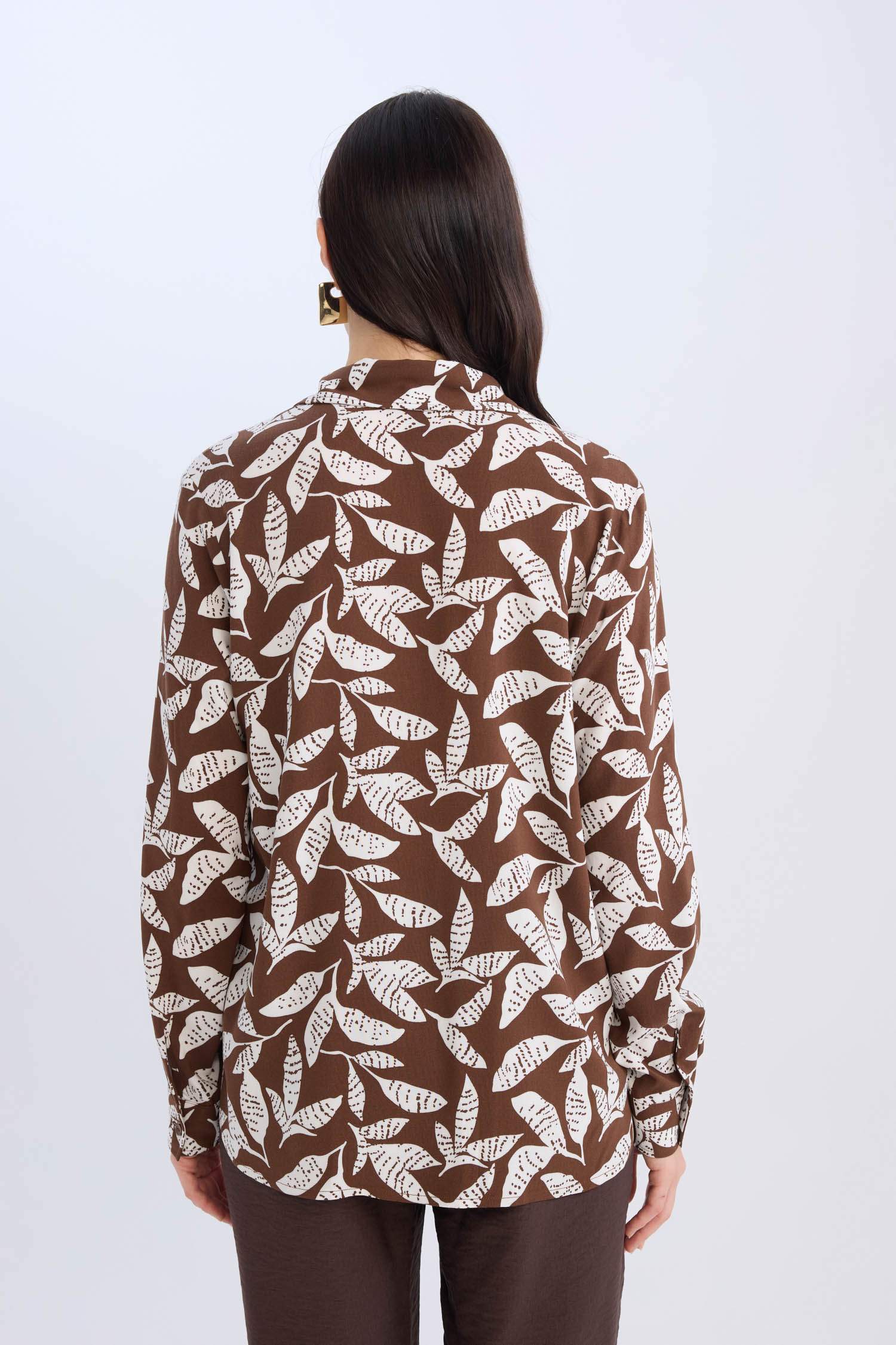 Regular Fit Desenli Uzun Kollu Gömlek