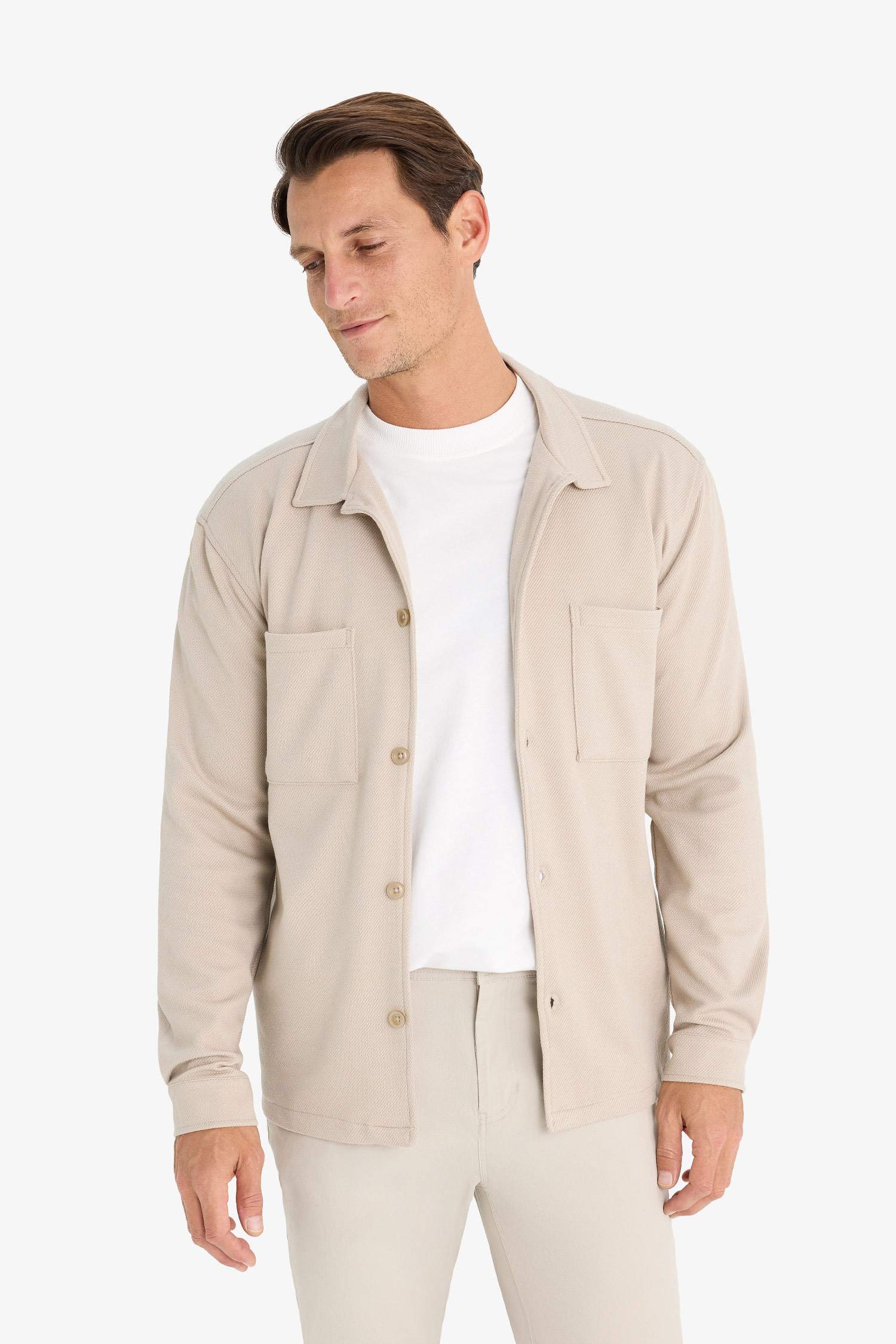 Regular Fit Polo Yaka Gömlek Ceket