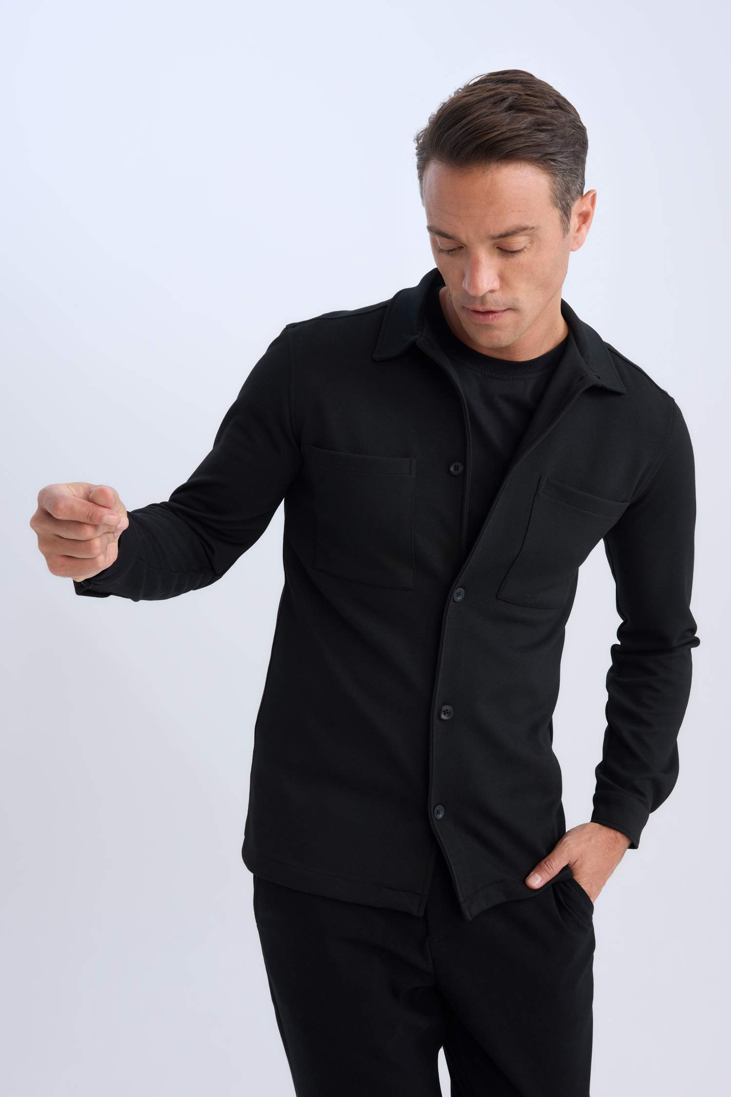 Regular Fit Polo Yaka Gömlek Ceket