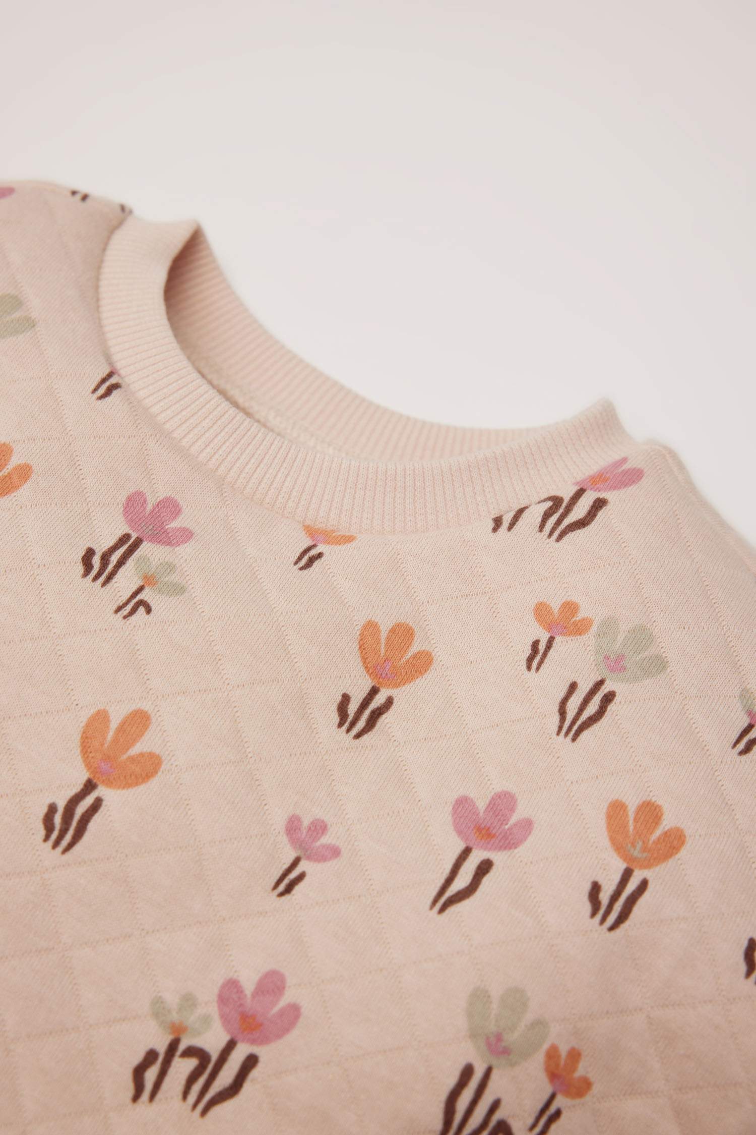 Ensemble Sweatshirt fleuri à col rondet leggings évasés pout bébé fille