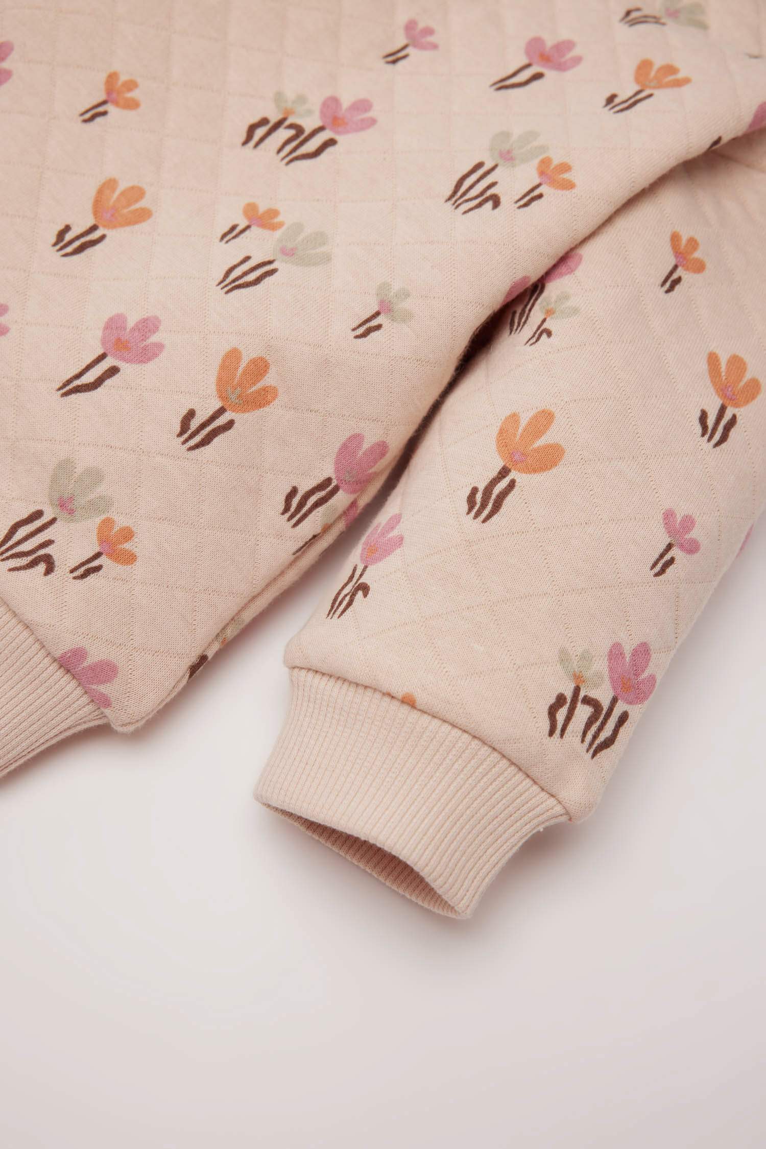 Ensemble Sweatshirt fleuri à col rondet leggings évasés pout bébé fille