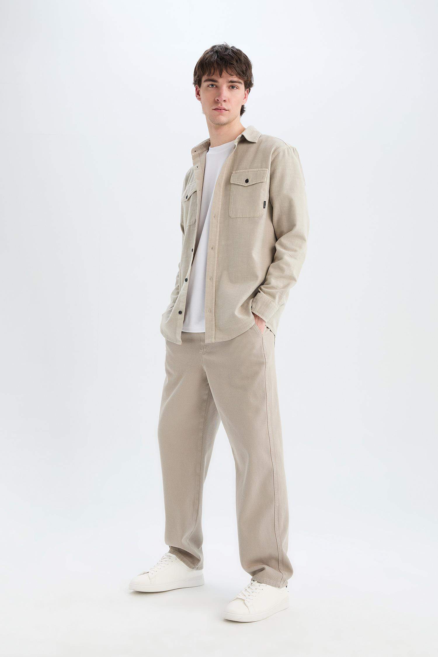 %100 Pamuk Bol Rahat Kesim Wide Leg Geniş Paça Yazlık Keten Görünümlü Pantolon