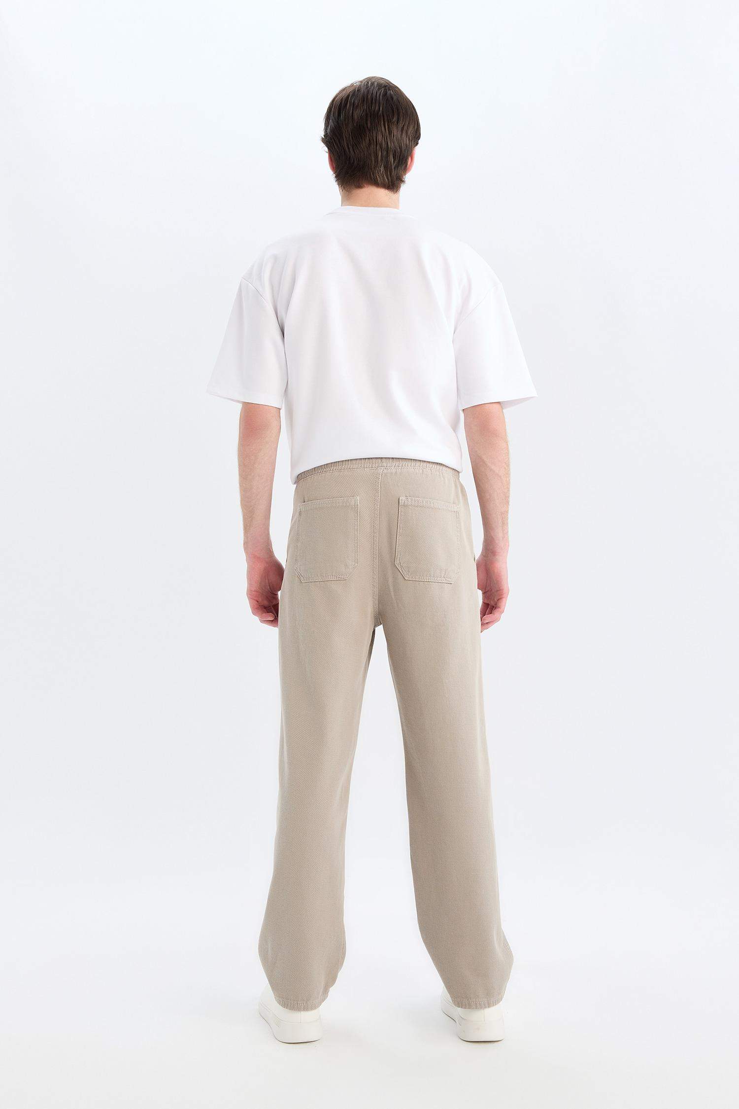 %100 Pamuk Bol Rahat Kesim Wide Leg Geniş Paça Yazlık Keten Görünümlü Pantolon