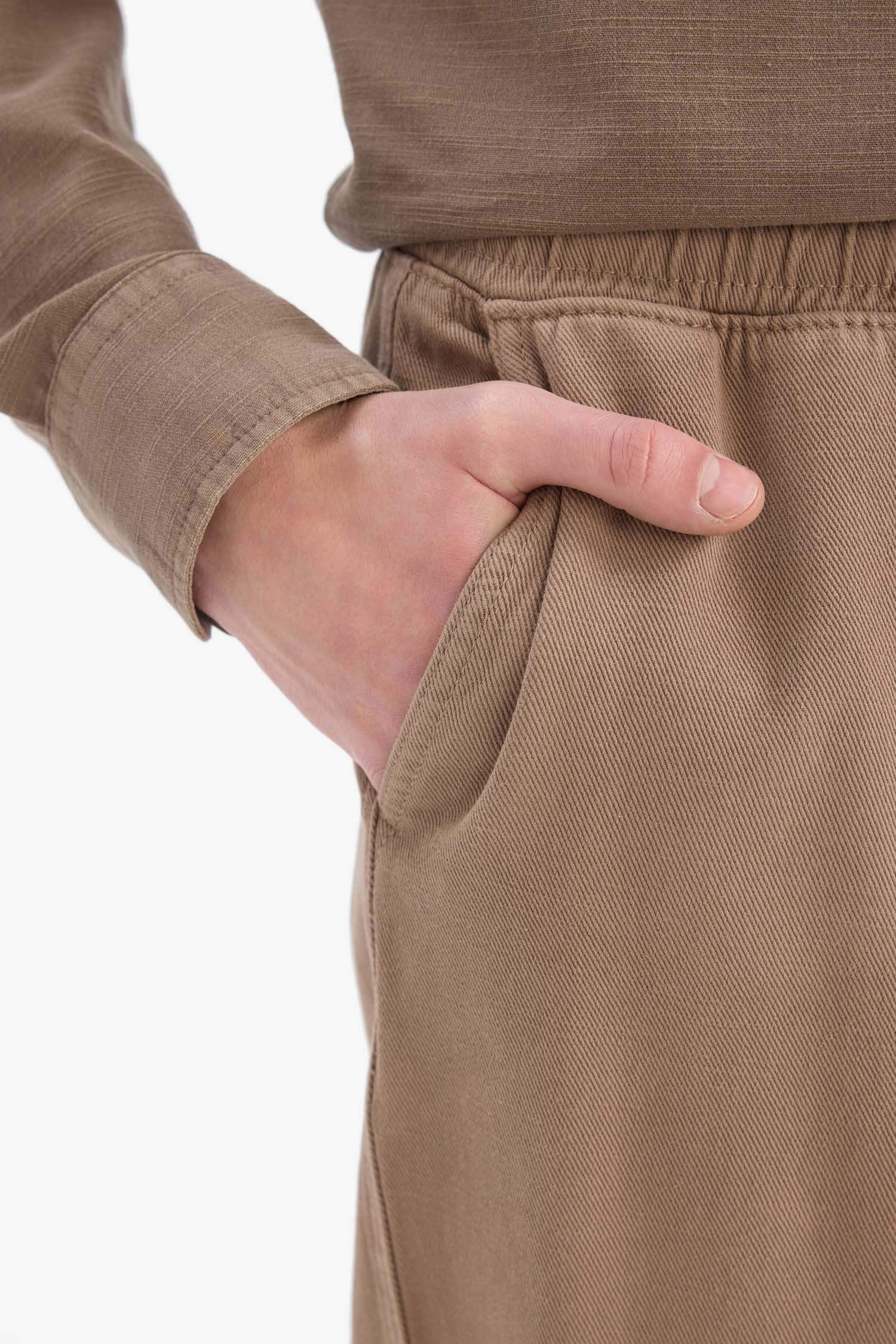 %100 Pamuk Bol Rahat Kesim Wide Leg Geniş Paça Yazlık Keten Görünümlü Pantolon