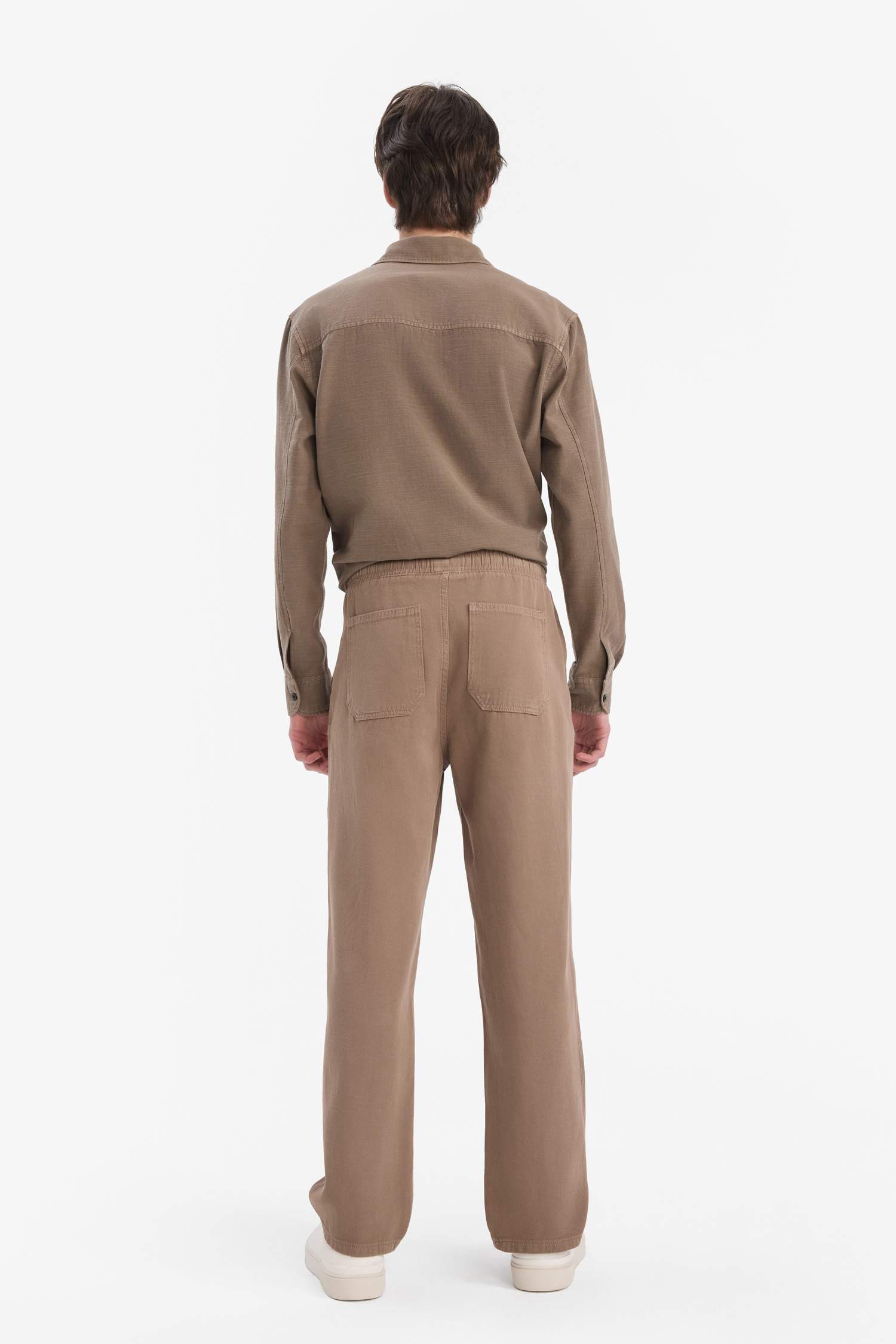 %100 Pamuk Bol Rahat Kesim Wide Leg Geniş Paça Yazlık Keten Görünümlü Pantolon