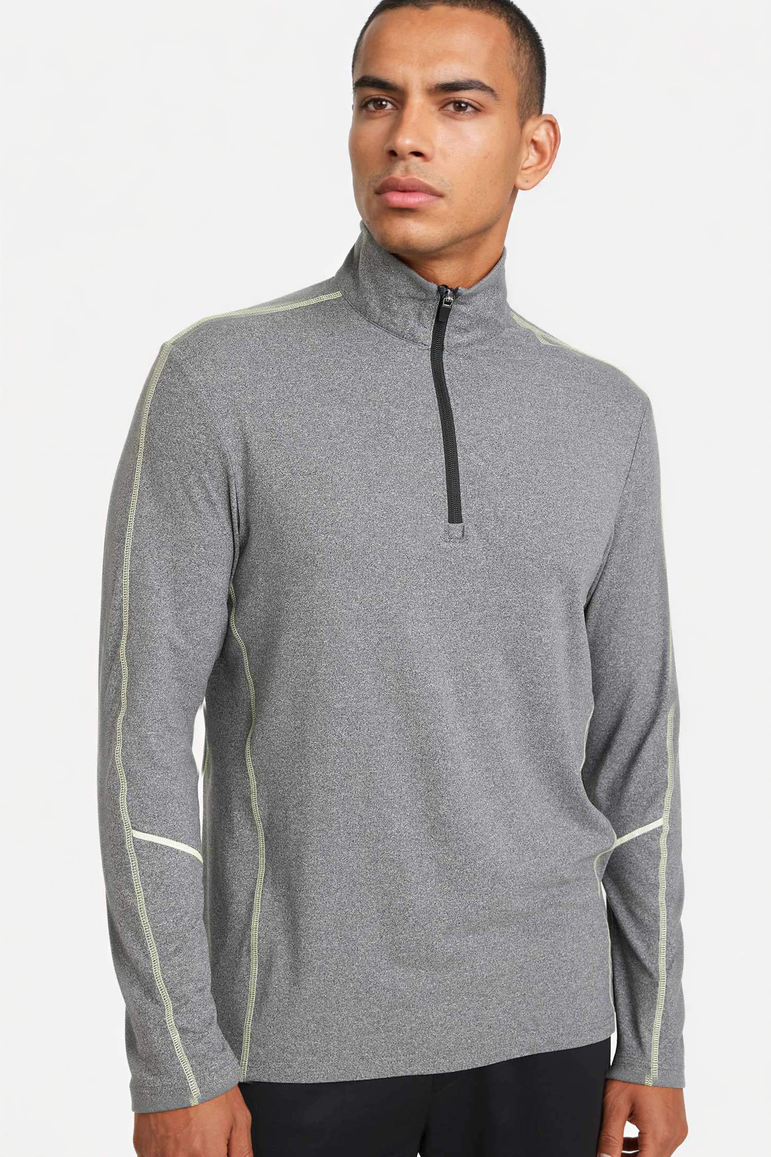 DeFactoFit Standard Fit Zippered Stand Collar Sports T-Shirt