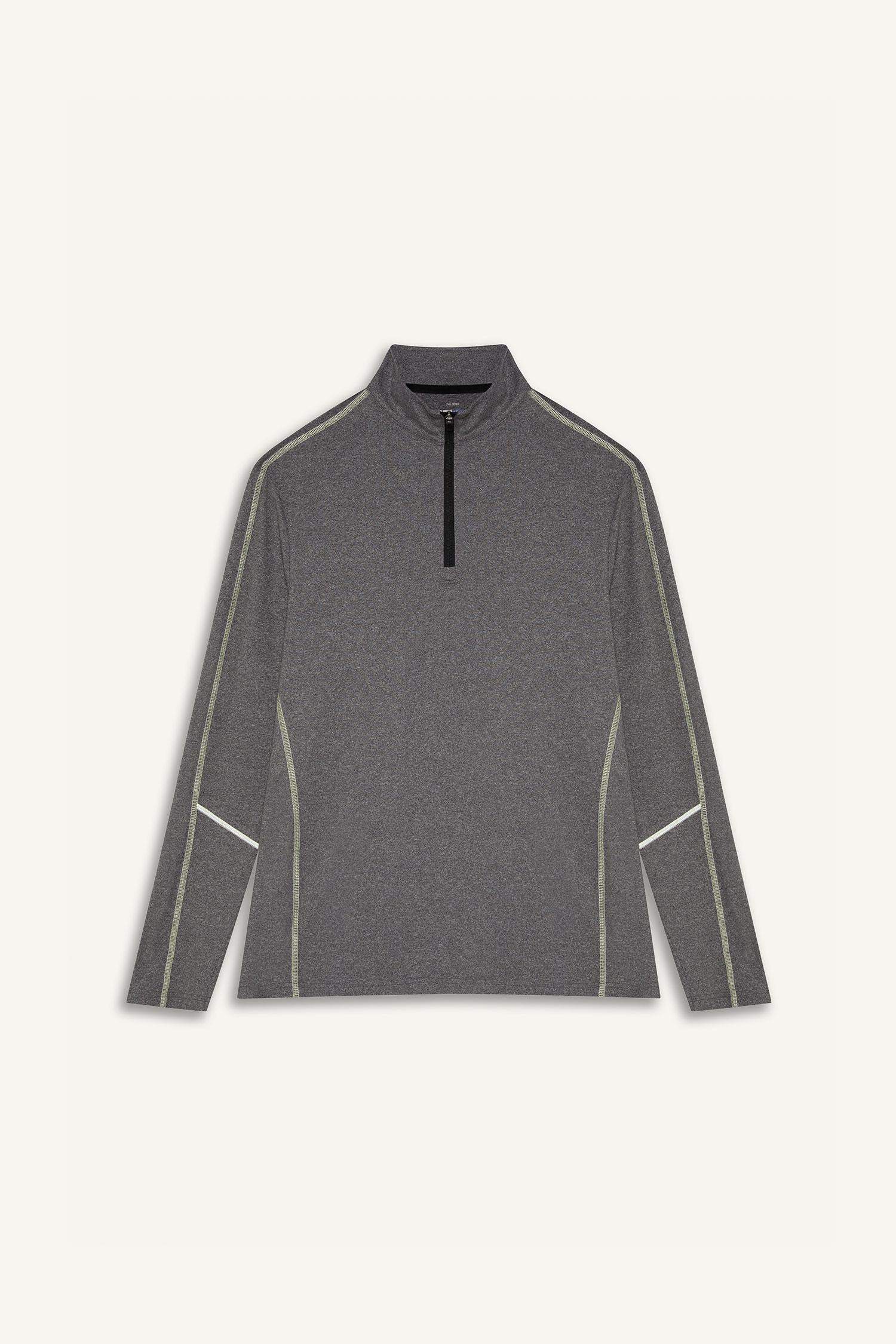 DeFactoFit Standard Fit Zippered Stand Collar Sports T-Shirt