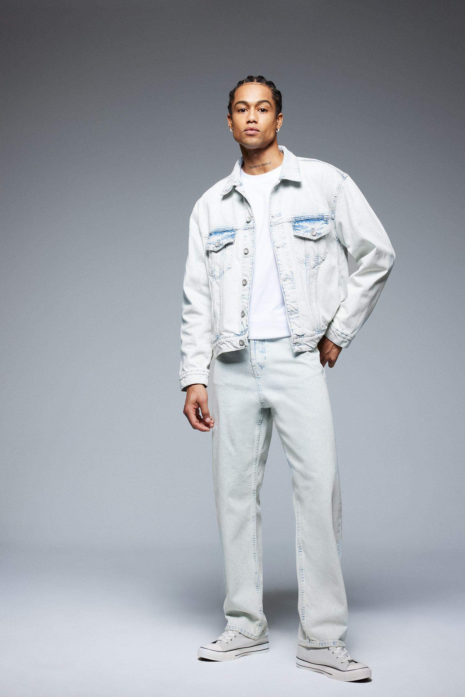 %100 Pamuk Baggy Fit Geniş Kalıp Normal Bel Düz Paça Jean Yıkamalı Pantolon