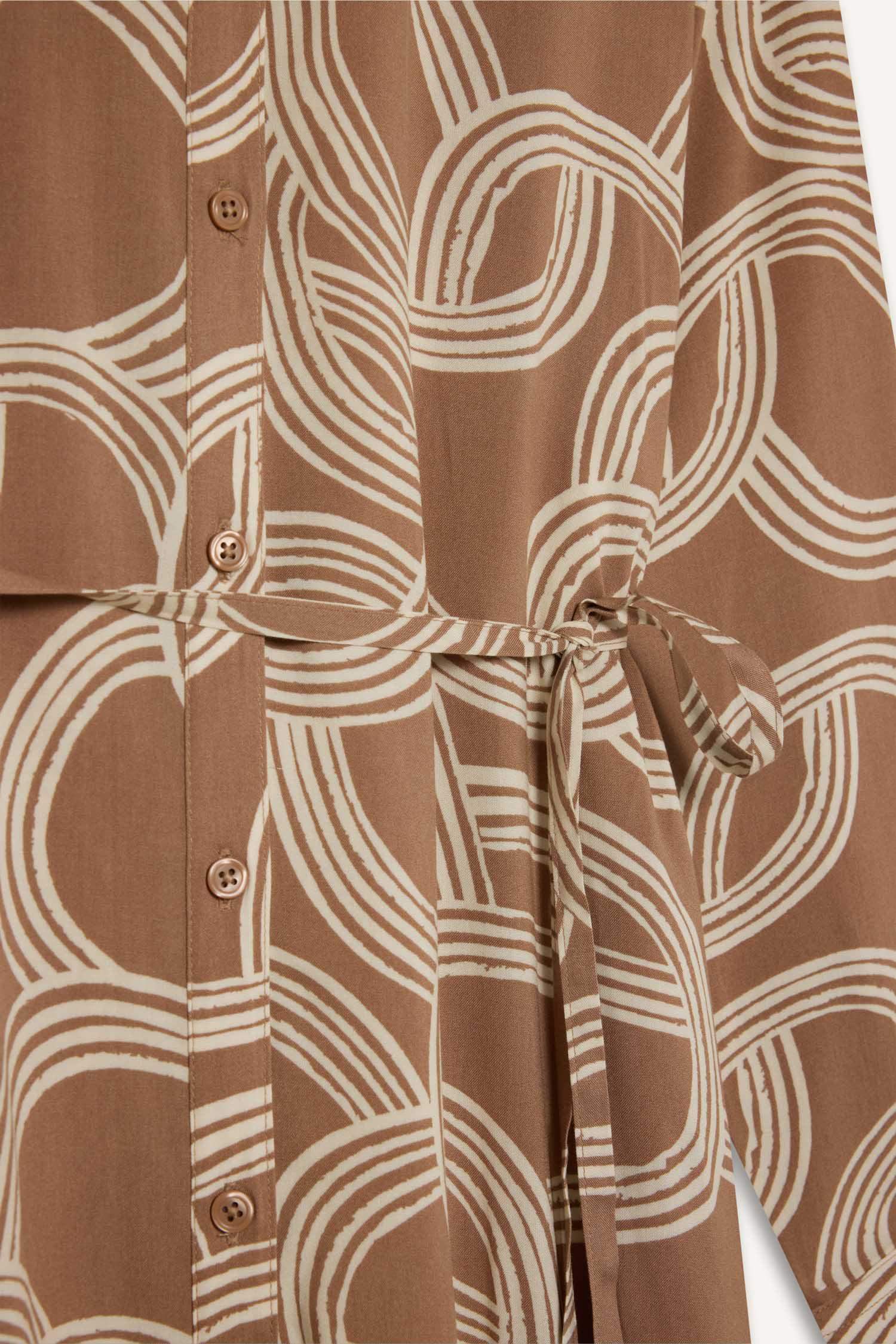 Shirt Collar Printed Viscose Dress