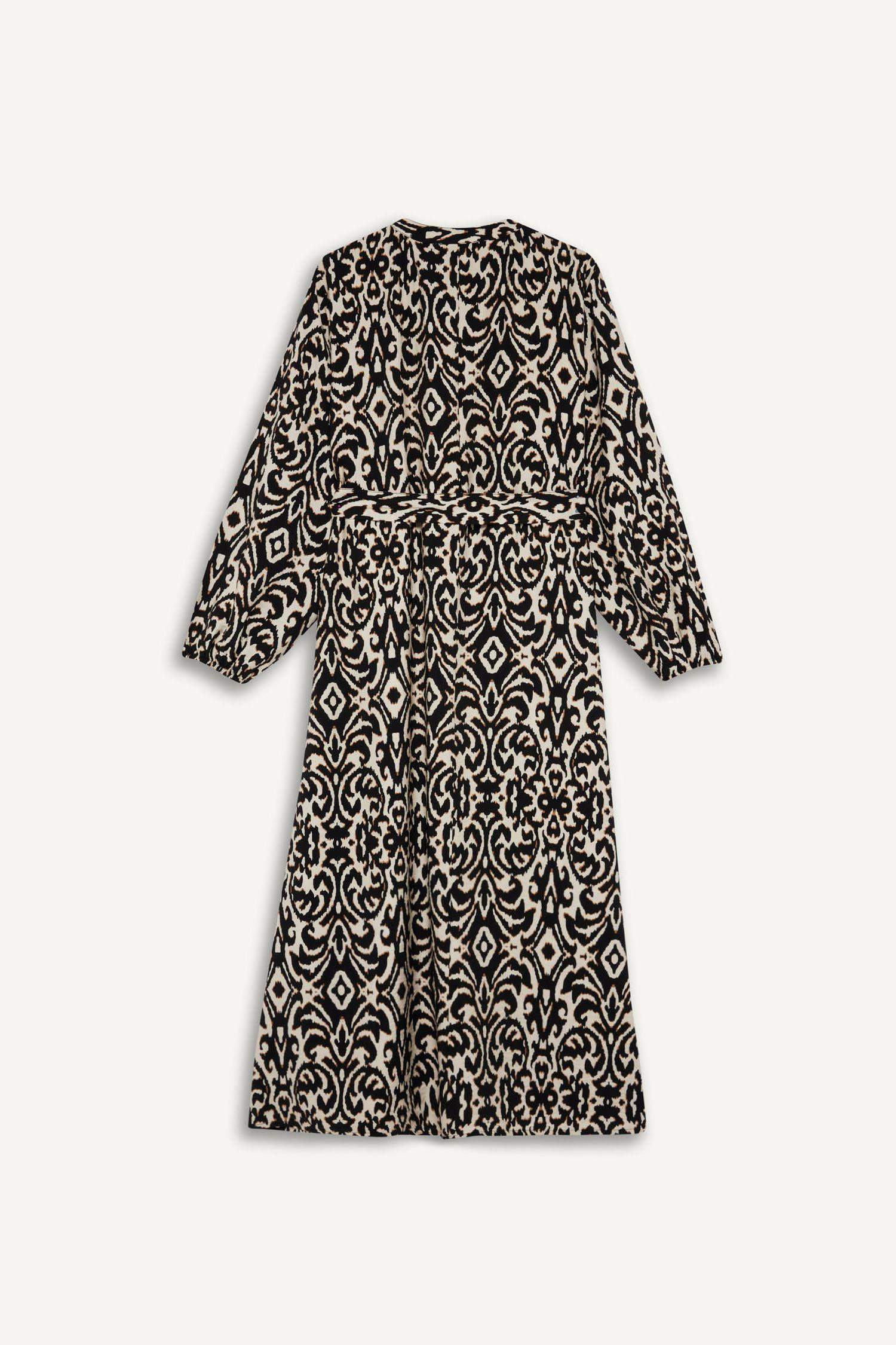 Relax Fit Printed Viscose Raglan Sleeves Dress