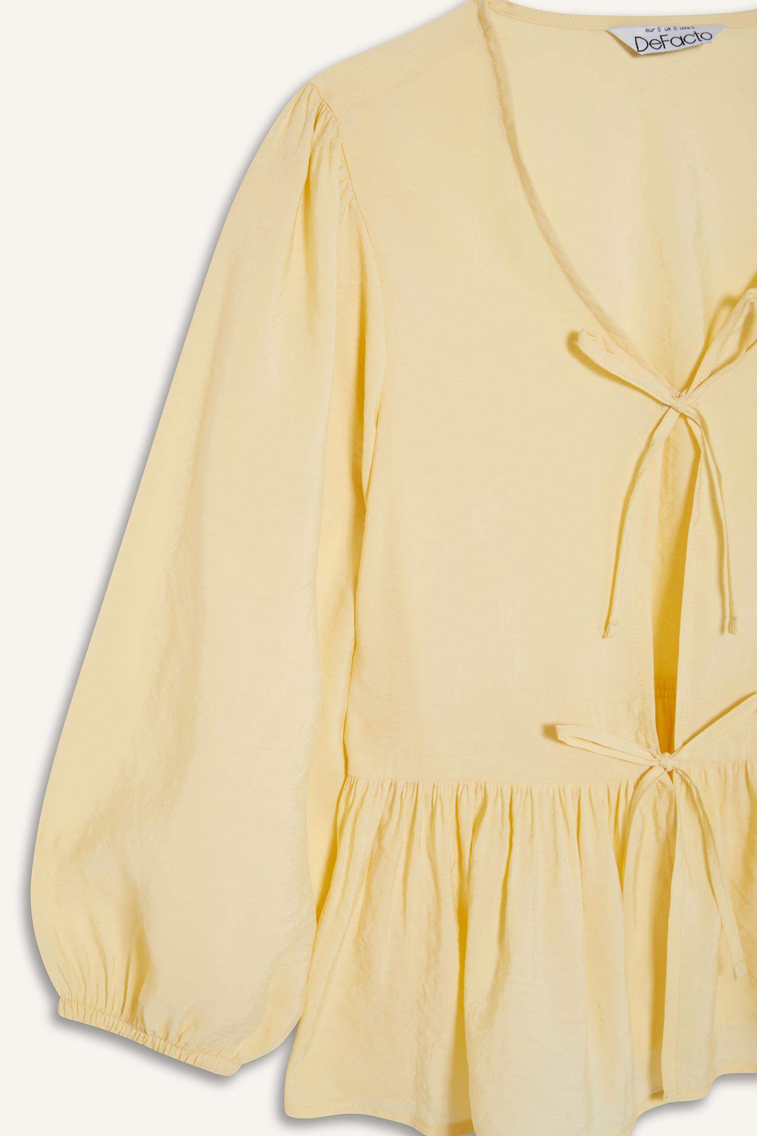 Regular Fit V-Neck Long Sleeve Blouse