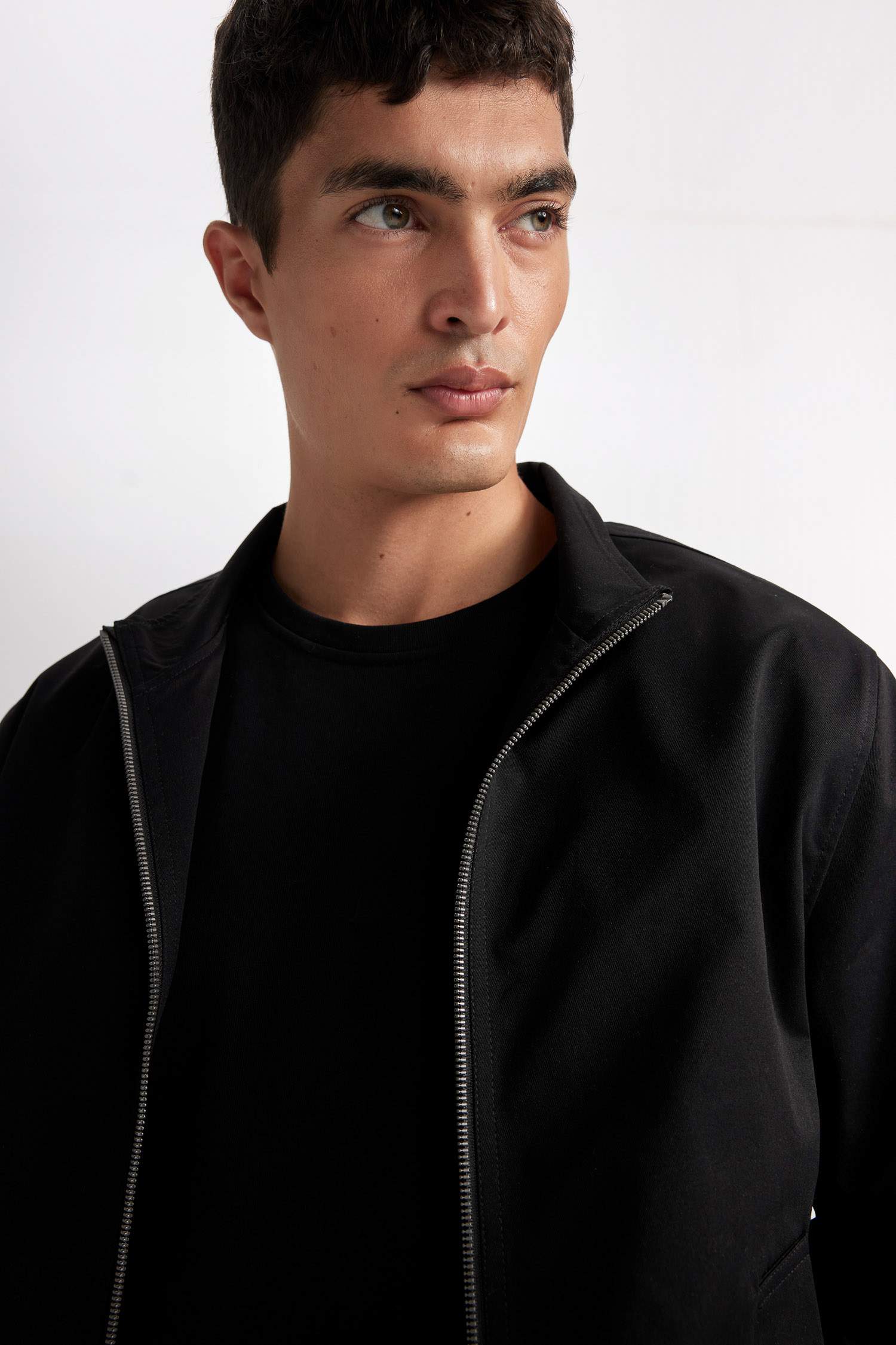 Slim Fit Dar Kesim Dik Yaka Astarlı Fermuarlı Cepli Mevsimlik Baharlık Mont