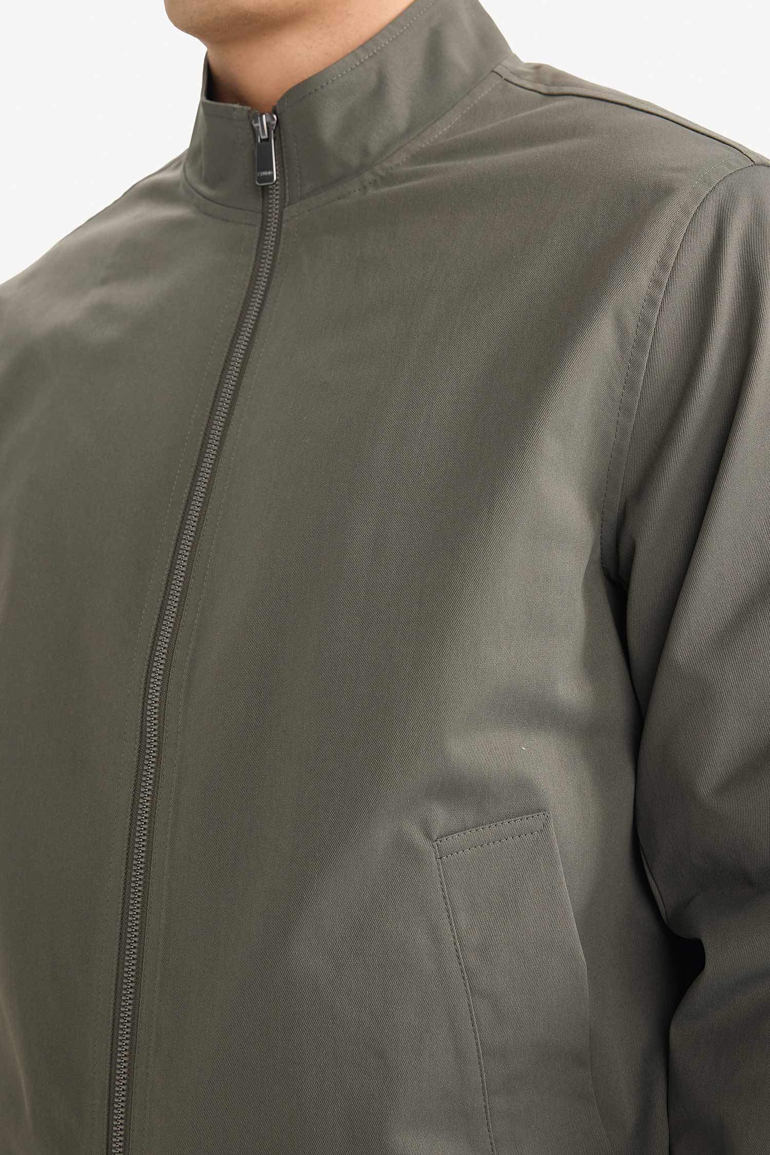 Slim Fit Astarlı Fermuarlı Mont