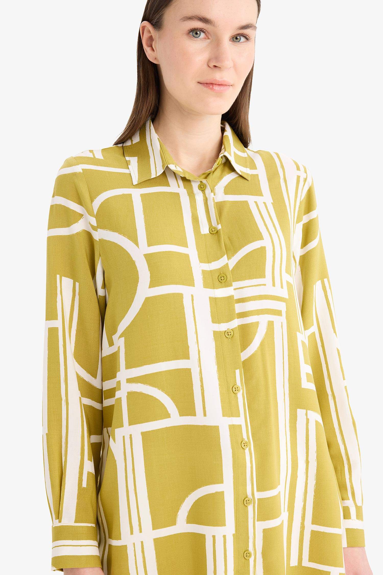 Tunique longue imprimée en viscose Coupe décontractée