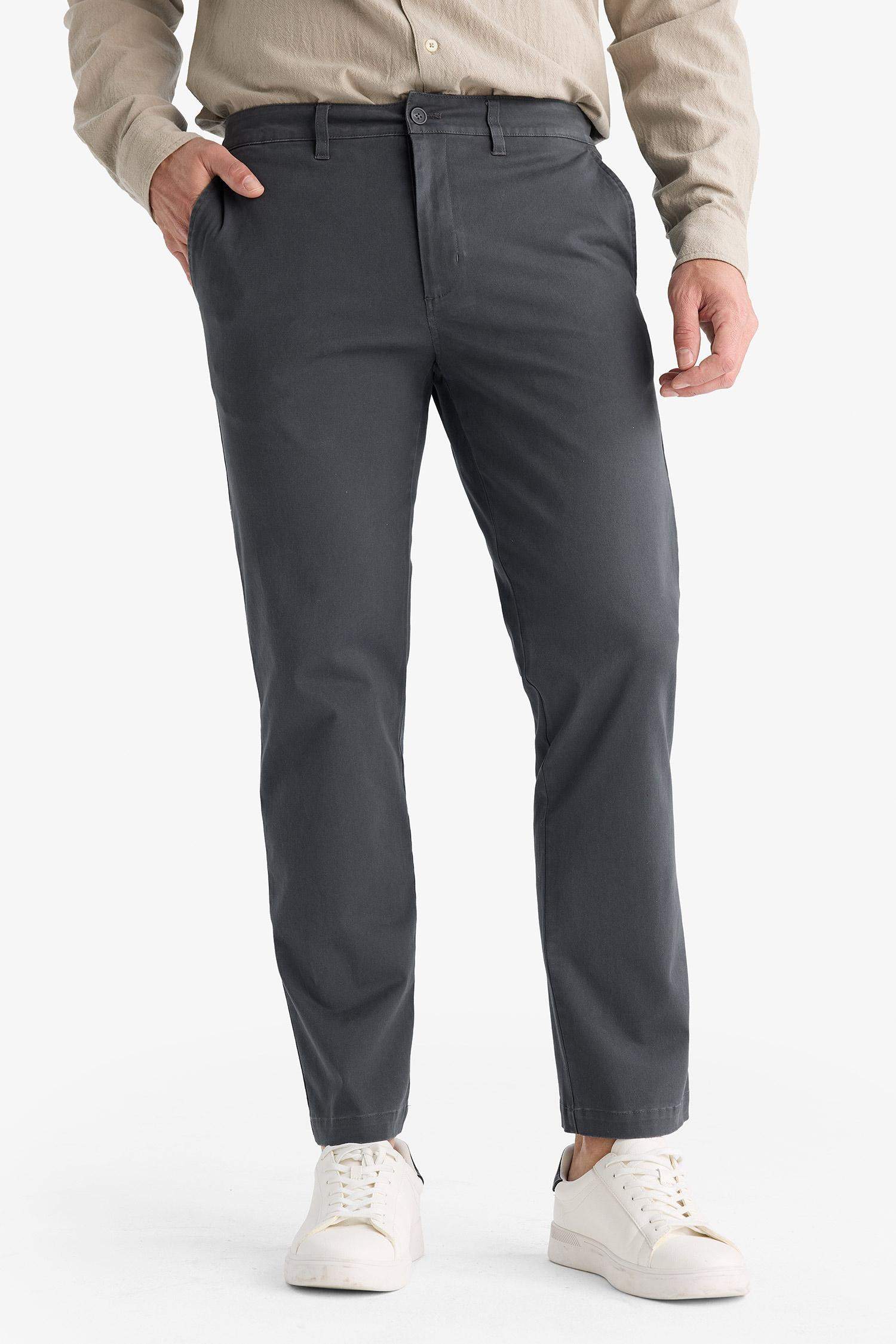 Regular Fit Normal Kesim Cepli Düz Paça Chino Pantolon