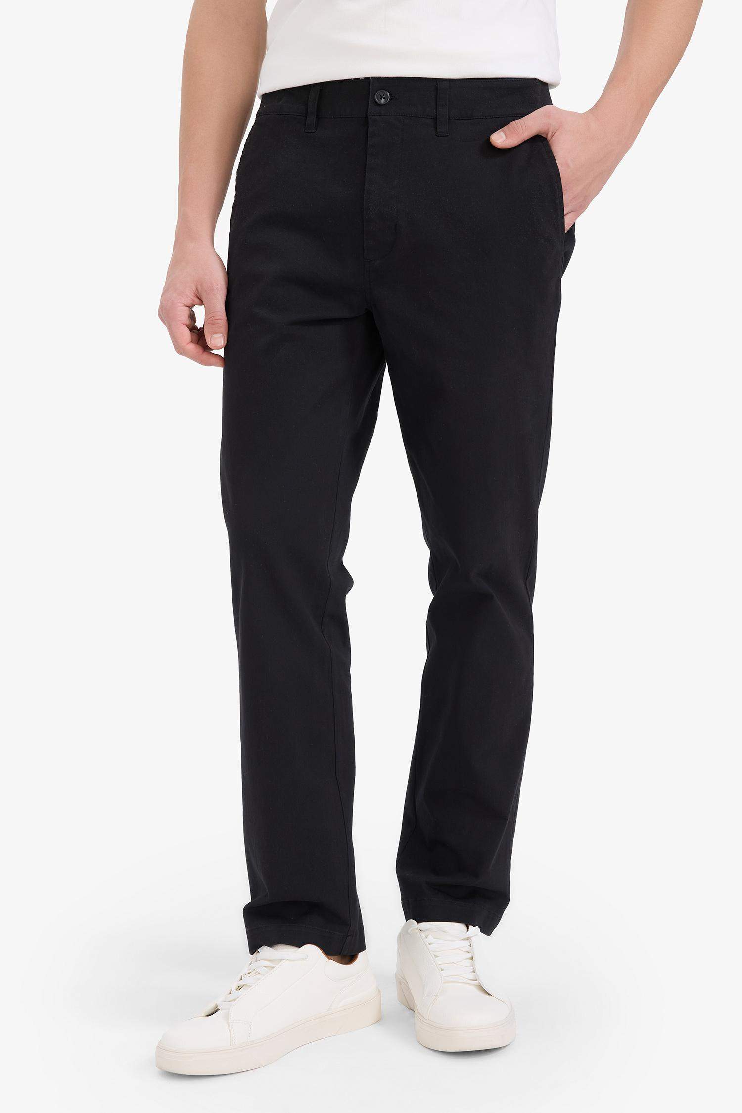 Regular Fit Pocketed Straight Leg Chino Pants