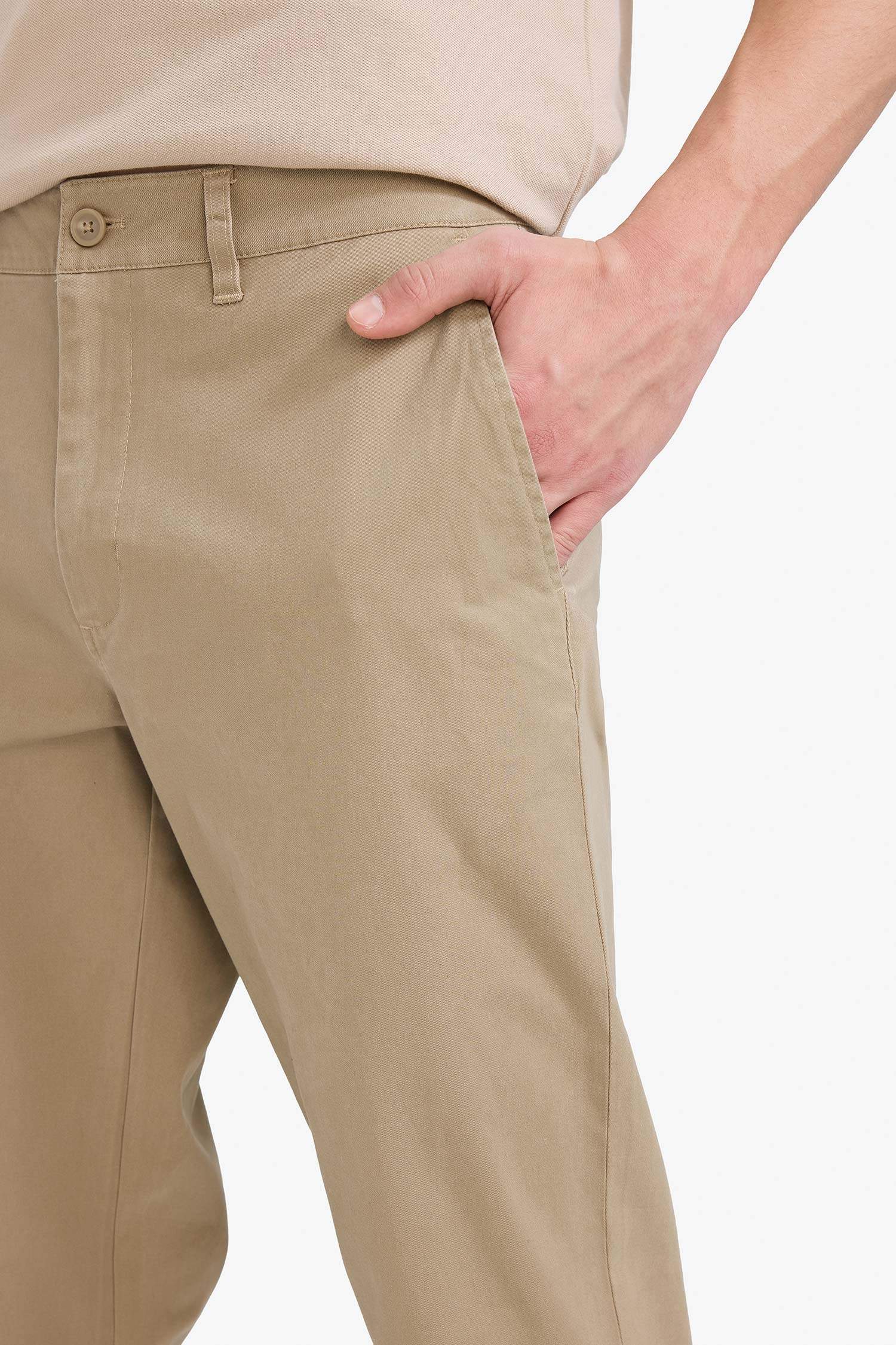 Regular Fit Normal Kesim Cepli Düz Paça Chino Pantolon