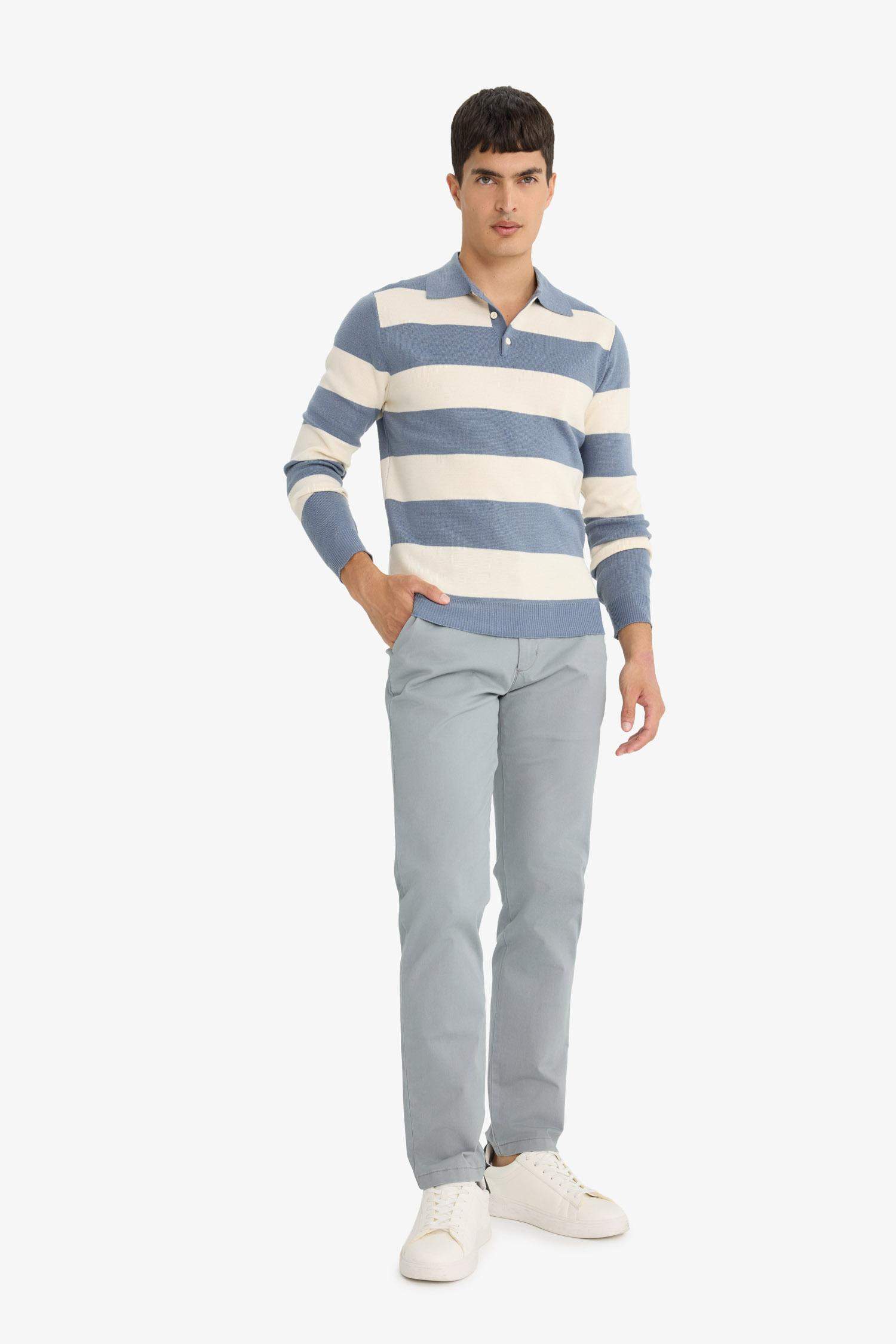 Regular Fit Normal Kesim Cepli Düz Paça Chino Pantolon