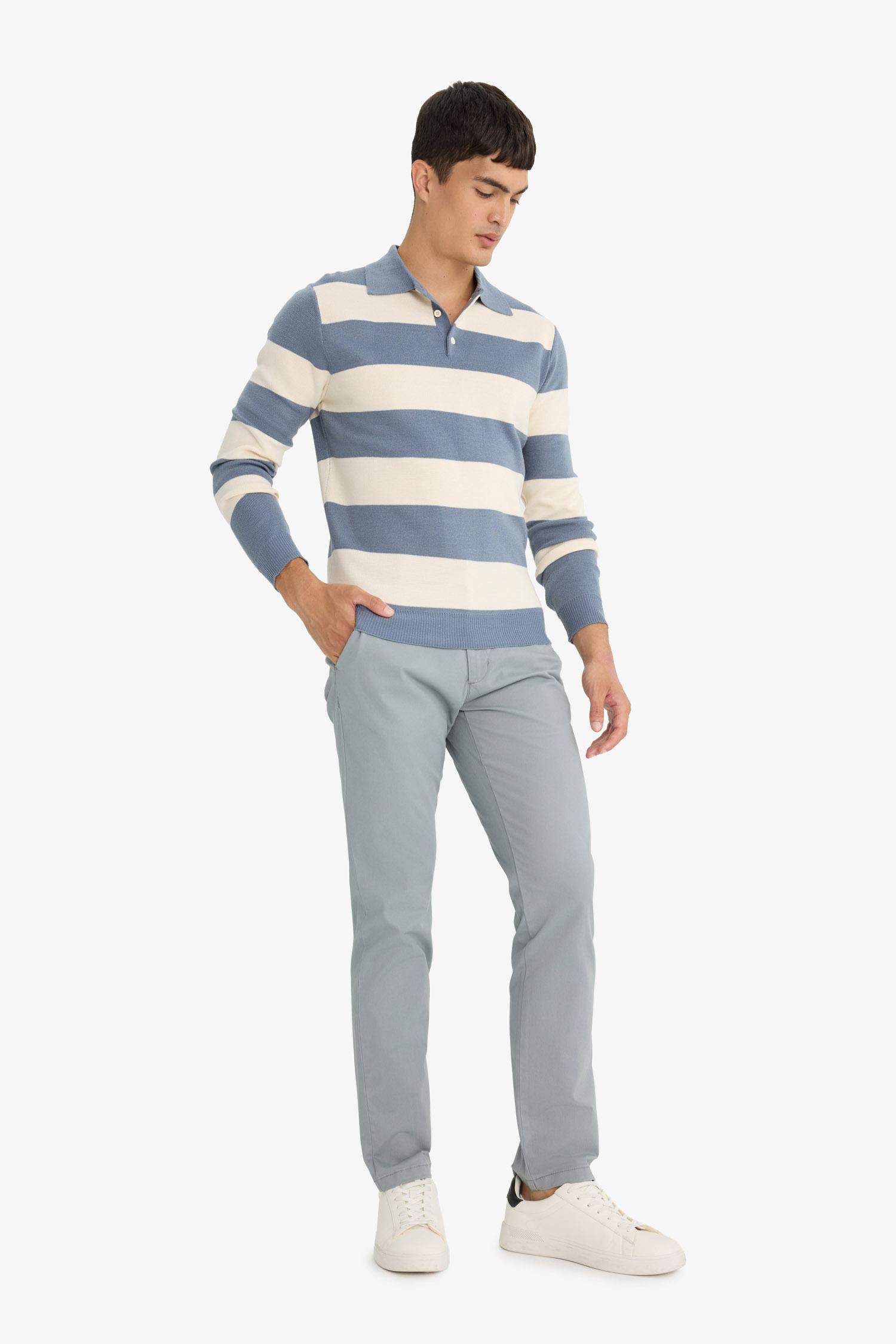 Regular Fit Normal Kesim Cepli Düz Paça Chino Pantolon