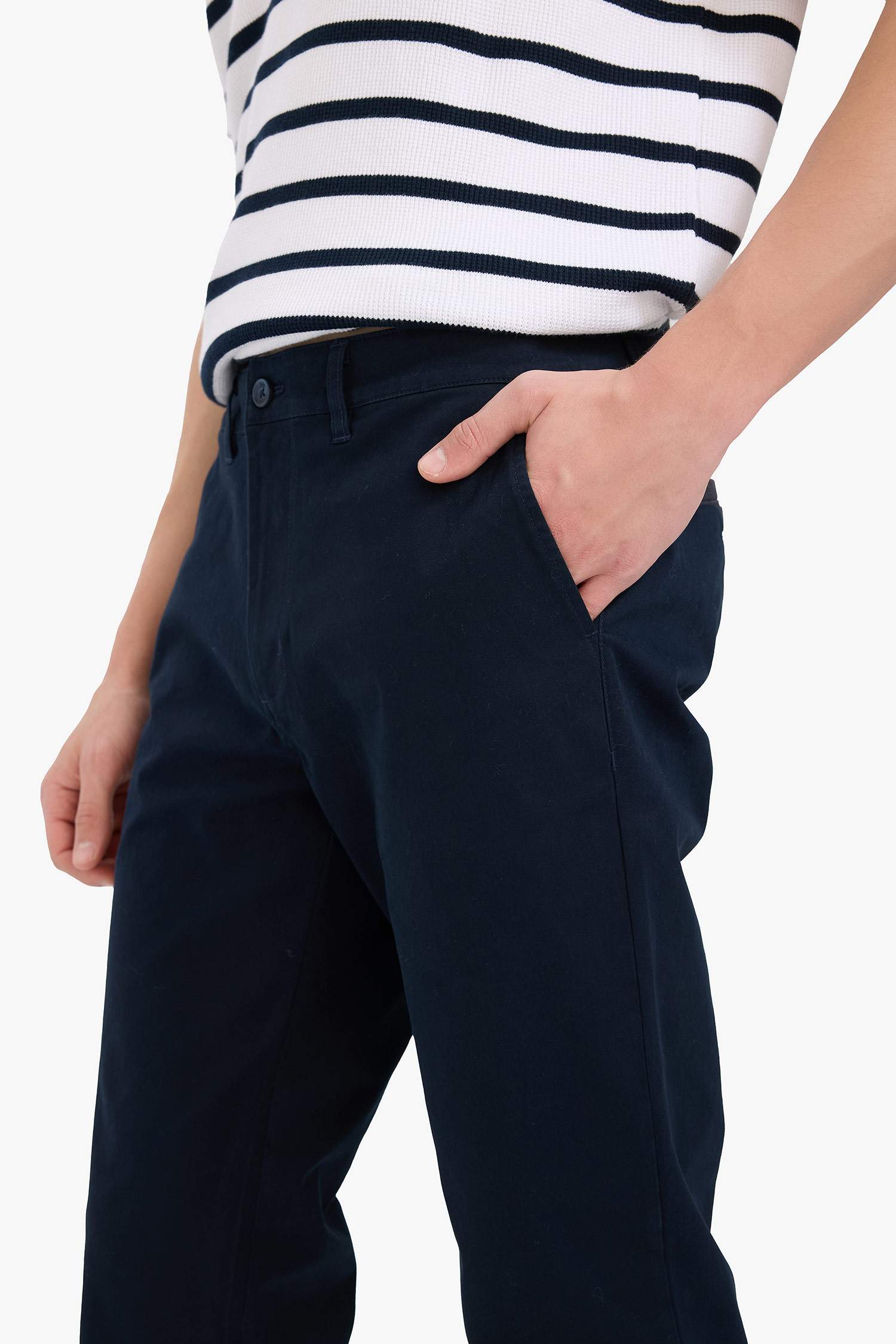 Regular Fit Normal Kesim Cepli Düz Paça Chino Pantolon