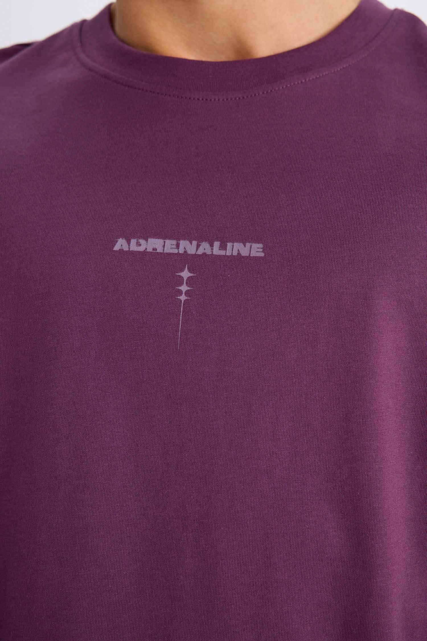 Boxy fit футболка с круглым вырезом, с принтом на спине и короткими рукавами