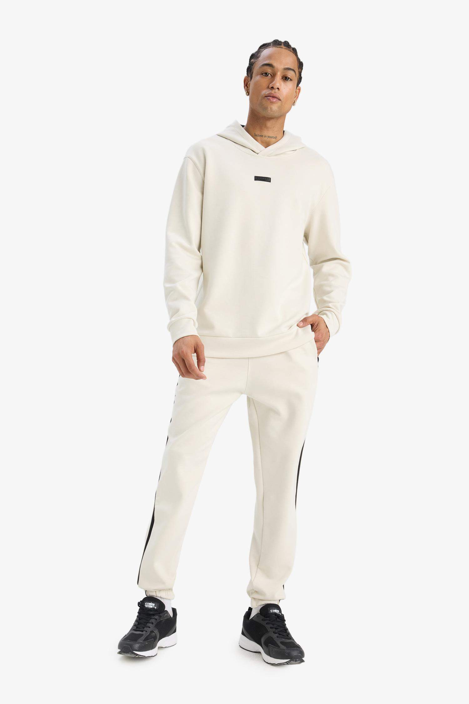 Standart Fit Kapüşonlu Skuba Dalgıç Kumaş Sporcu Sweatshirt