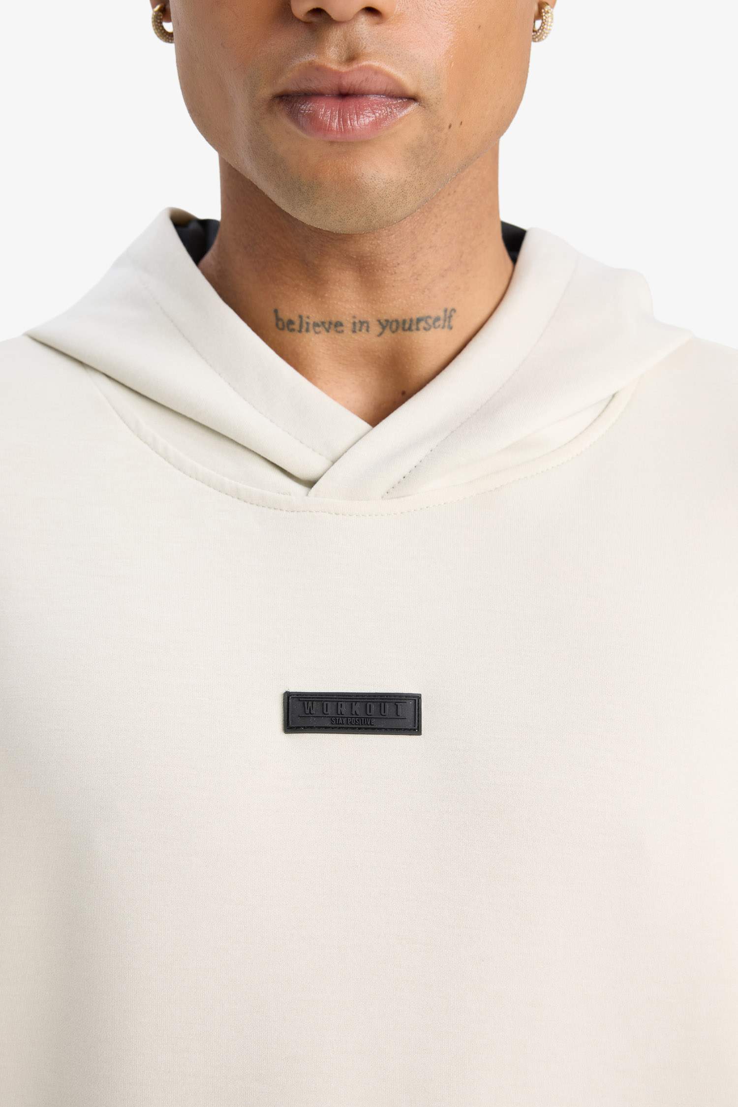 DeFactoFit Standard Fit Hooded Scuba Fabric Sports Sweatshirt