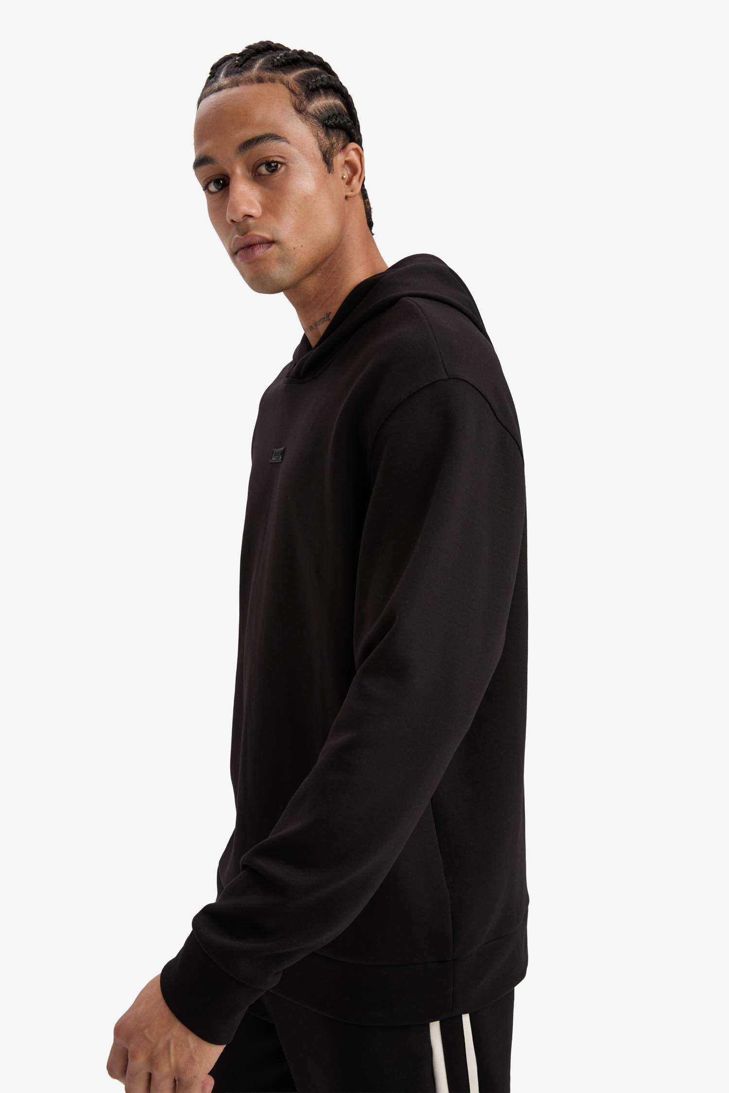 DeFactoFit Standart Fit Kapüşonlu Skuba Dalgıç Kumaş Sporcu Sweatshirt