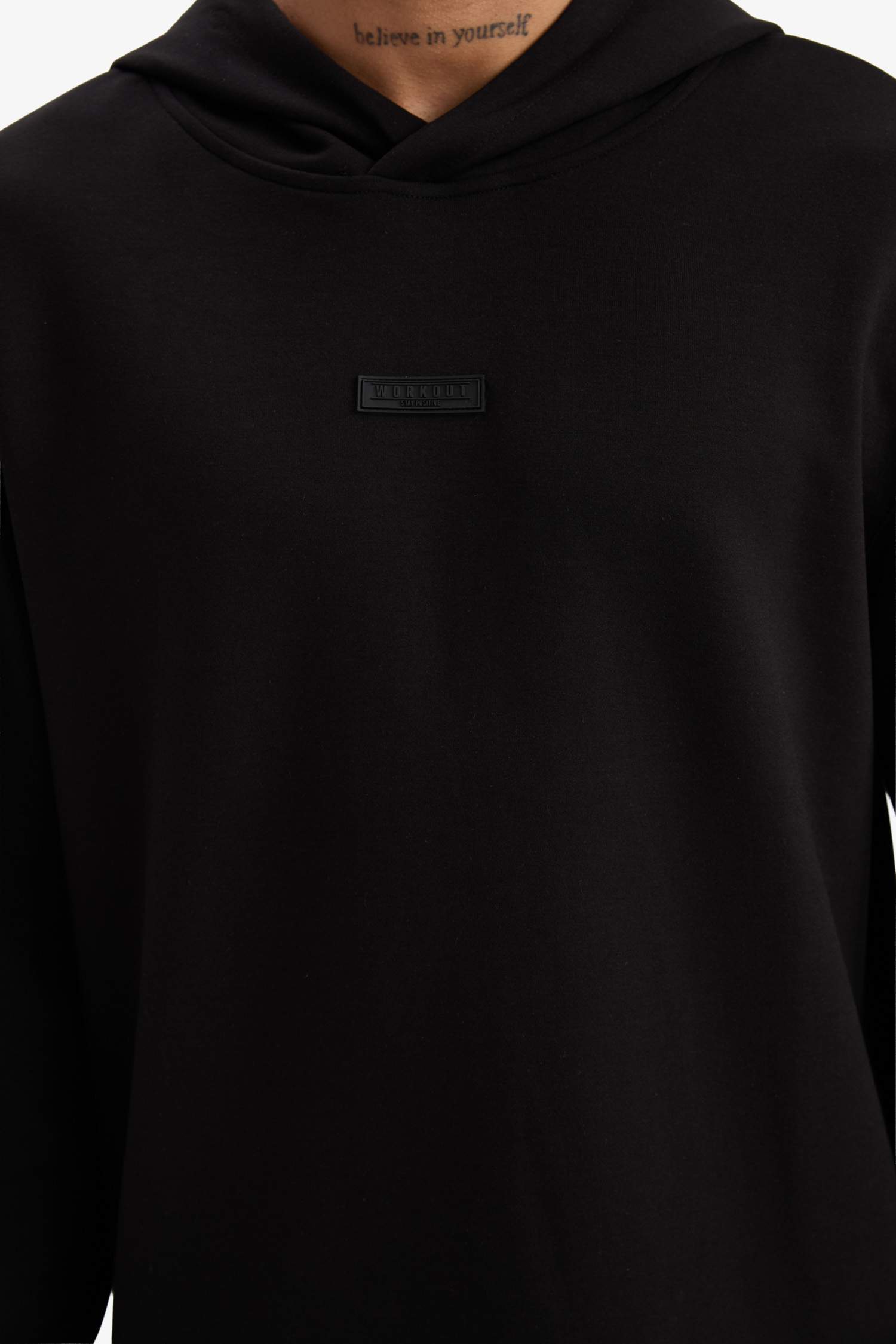 DeFactoFit Standart Fit Kapüşonlu Skuba Dalgıç Kumaş Sporcu Sweatshirt