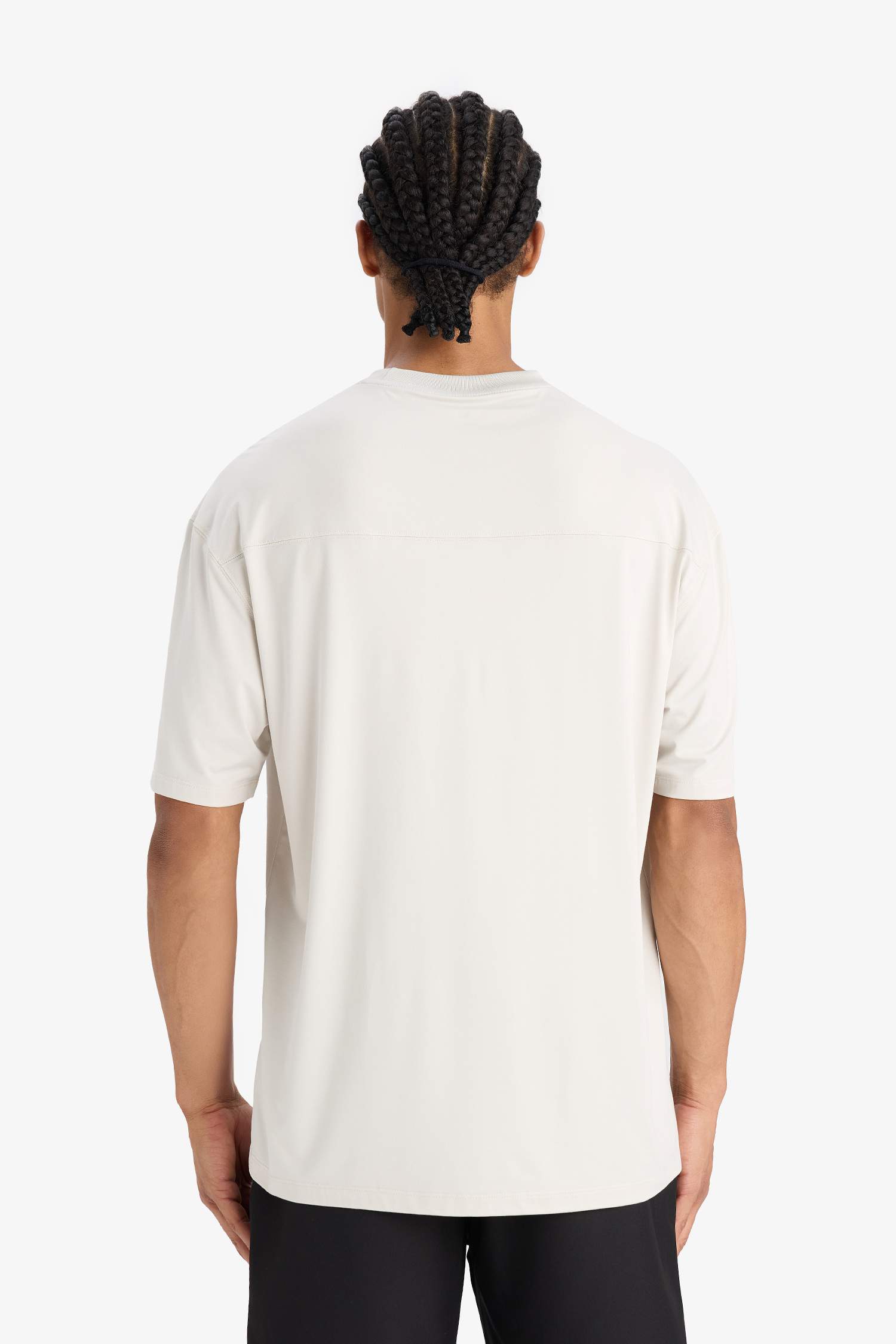 DeFactoFit Boxy Fit Crew Neck Printed Sports T-Shirt