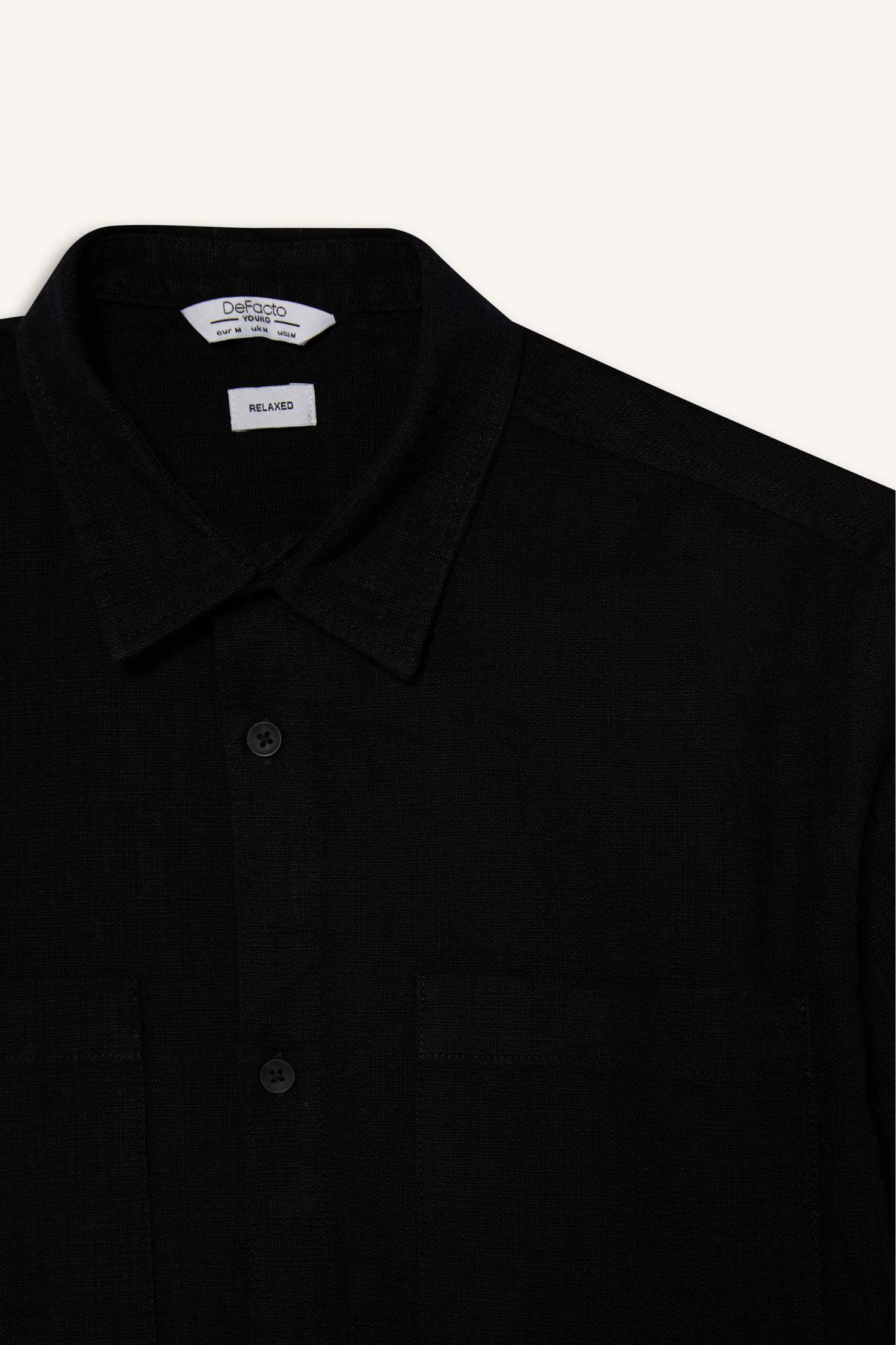 قميص نص كم من قطن قصة مريحة