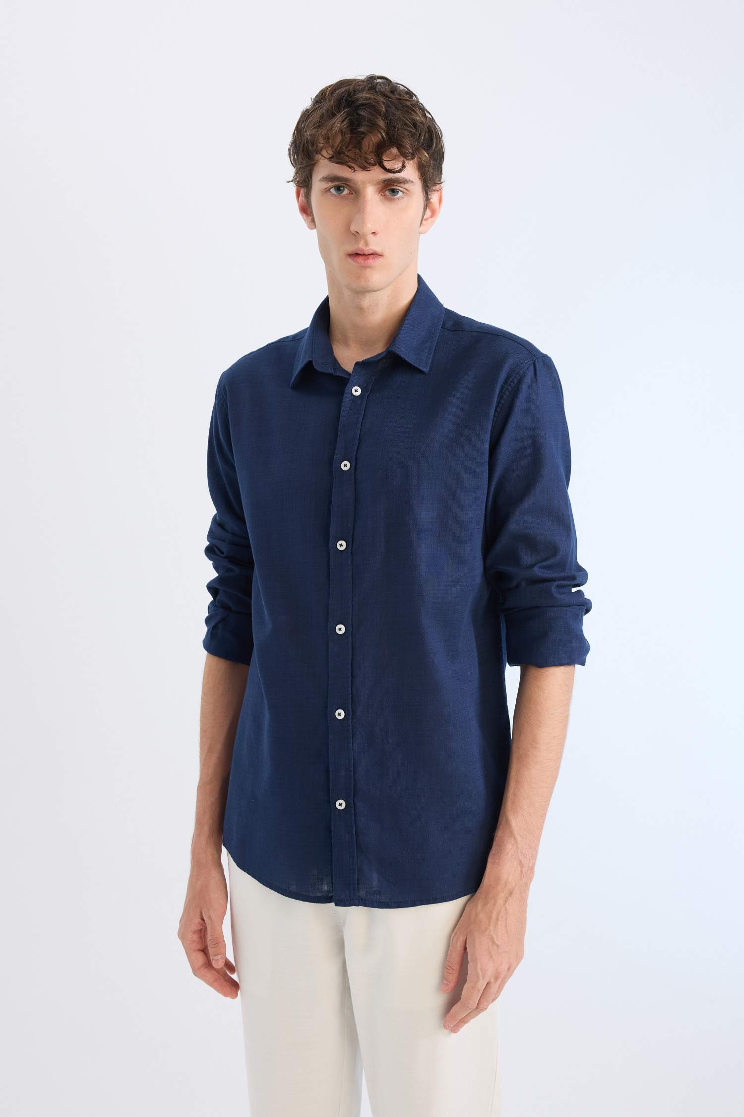 поло жаға Ұзын жеңді көйлек