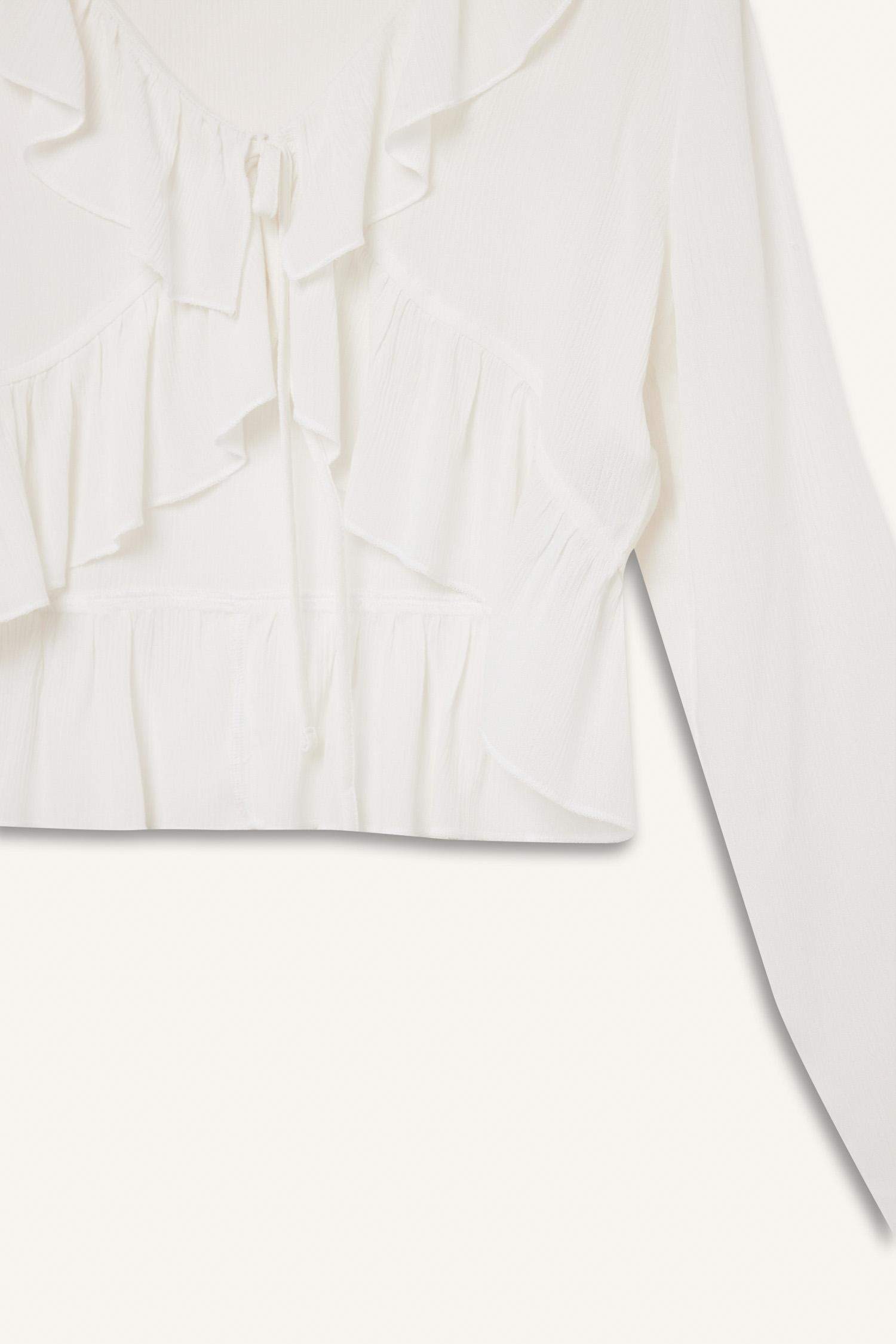 Regular Fit V-Neck Long Sleeve Blouse