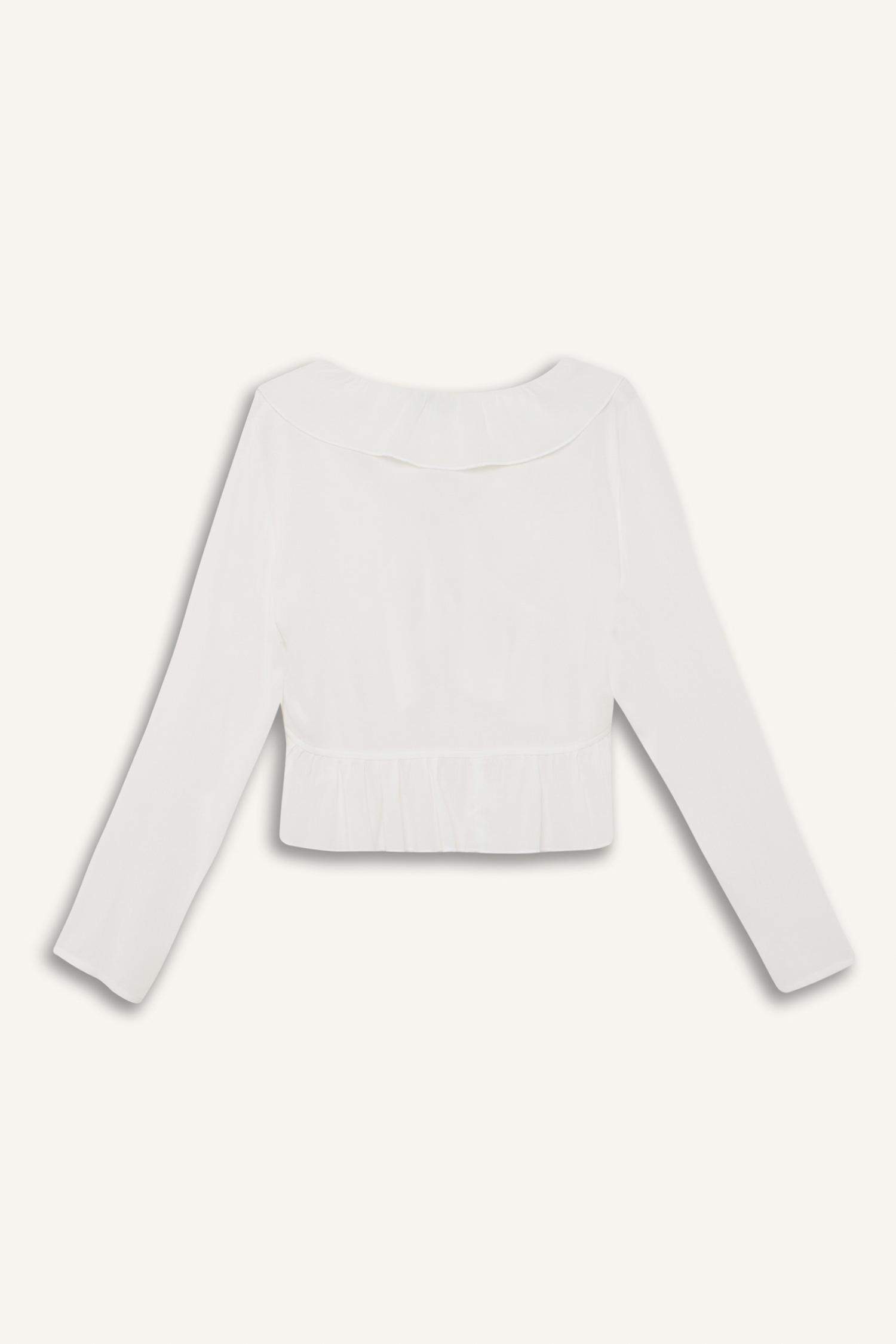 Regular Fit V-Neck Long Sleeve Blouse