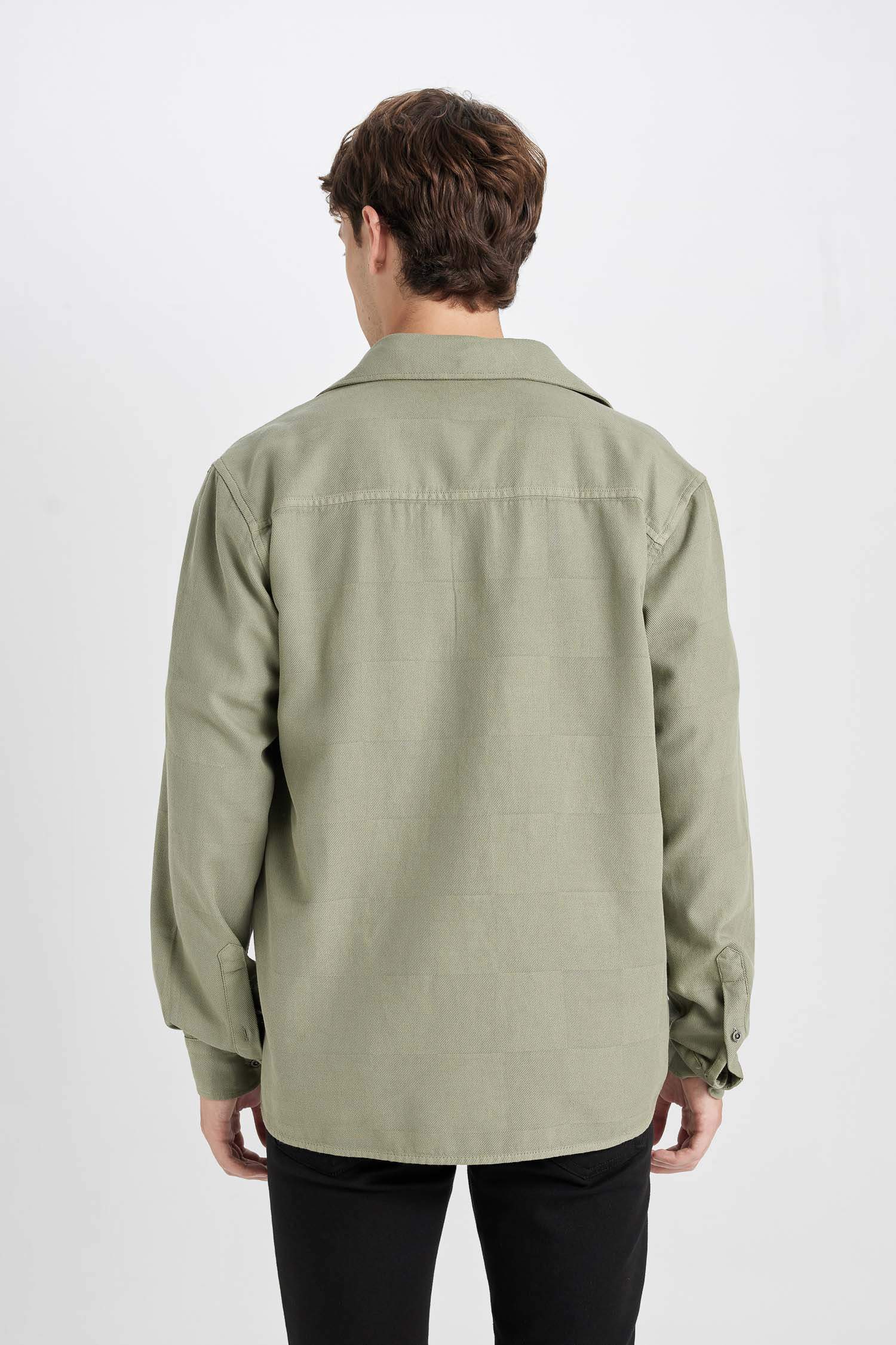 %100 Pamuk Regular Fit Basic Düz Uzun Kollu Gömlek