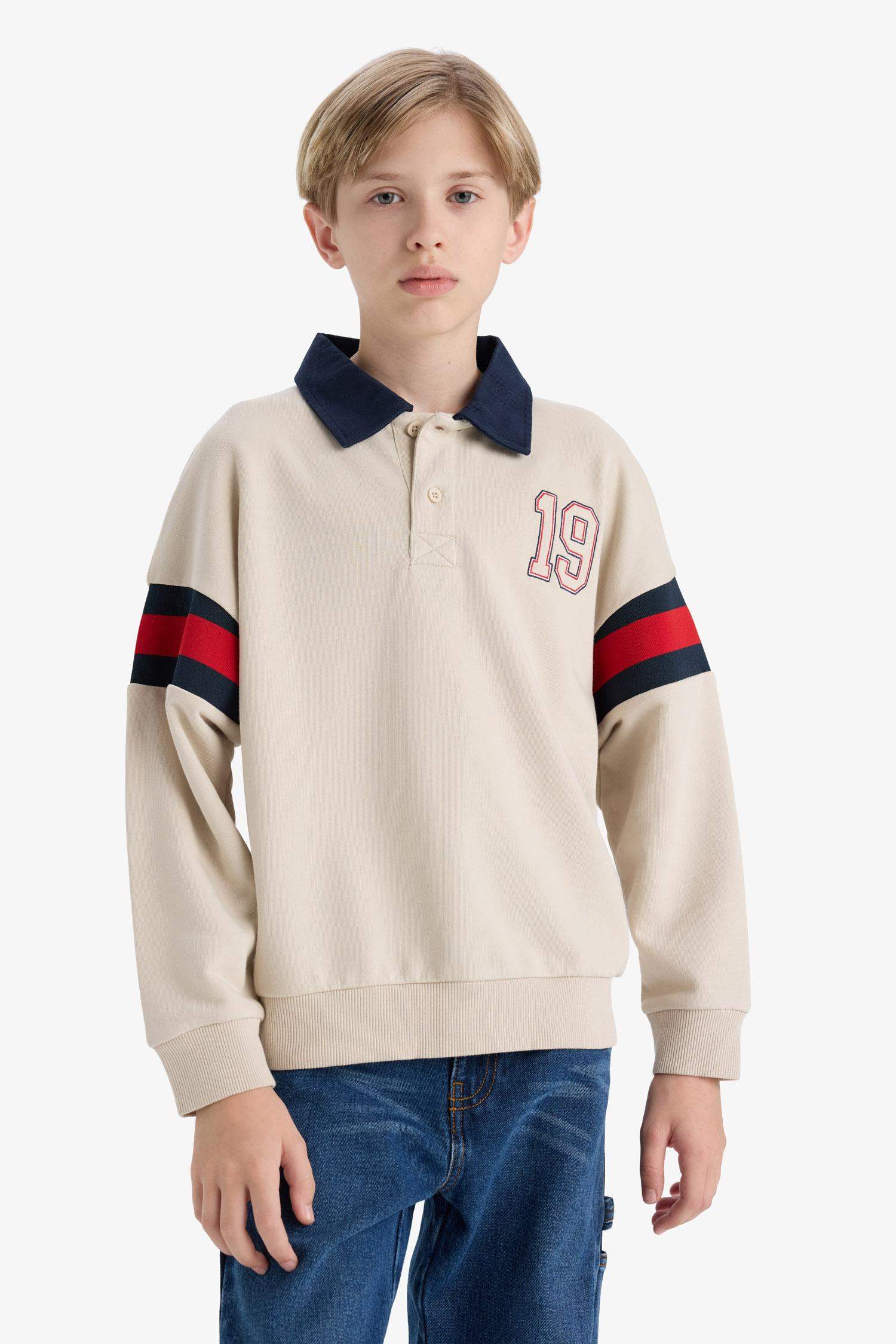 Sweatshirt oversize à col polo pour garçon