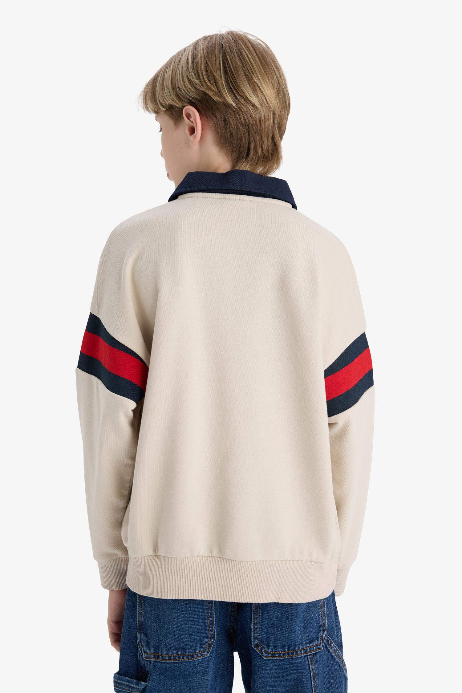 Sweatshirt oversize à col polo pour garçon