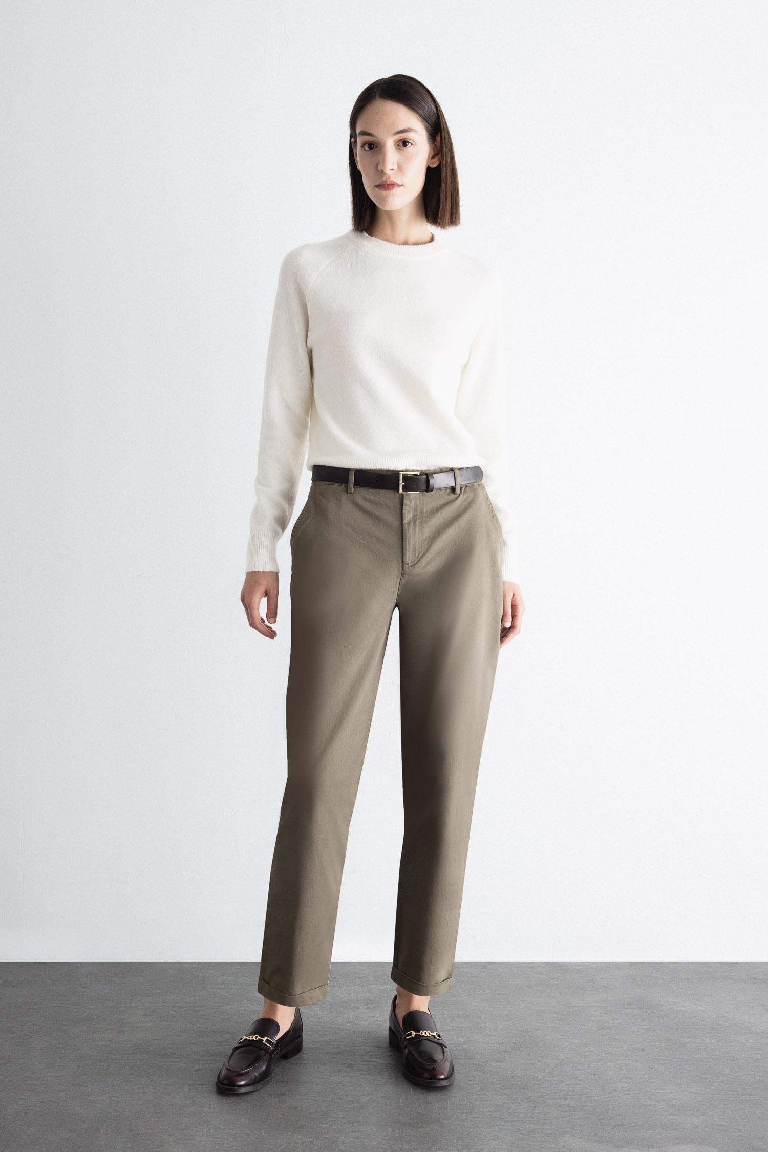 بنطلون جبردين كاروت فيت بجيب وخصر عالي