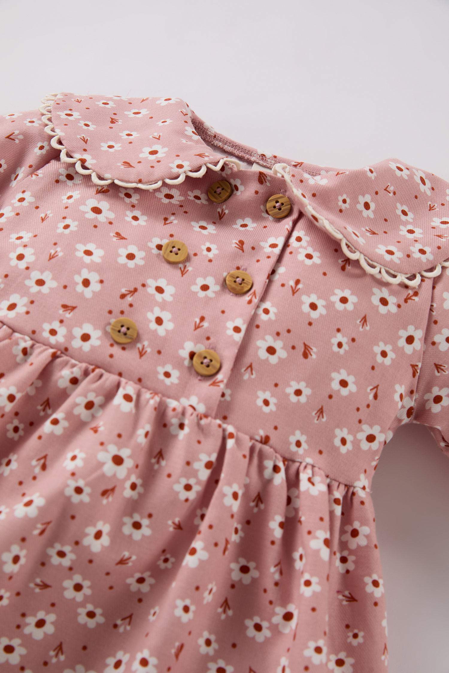 Baby Girl Floral Long Sleeve Flannel Dress