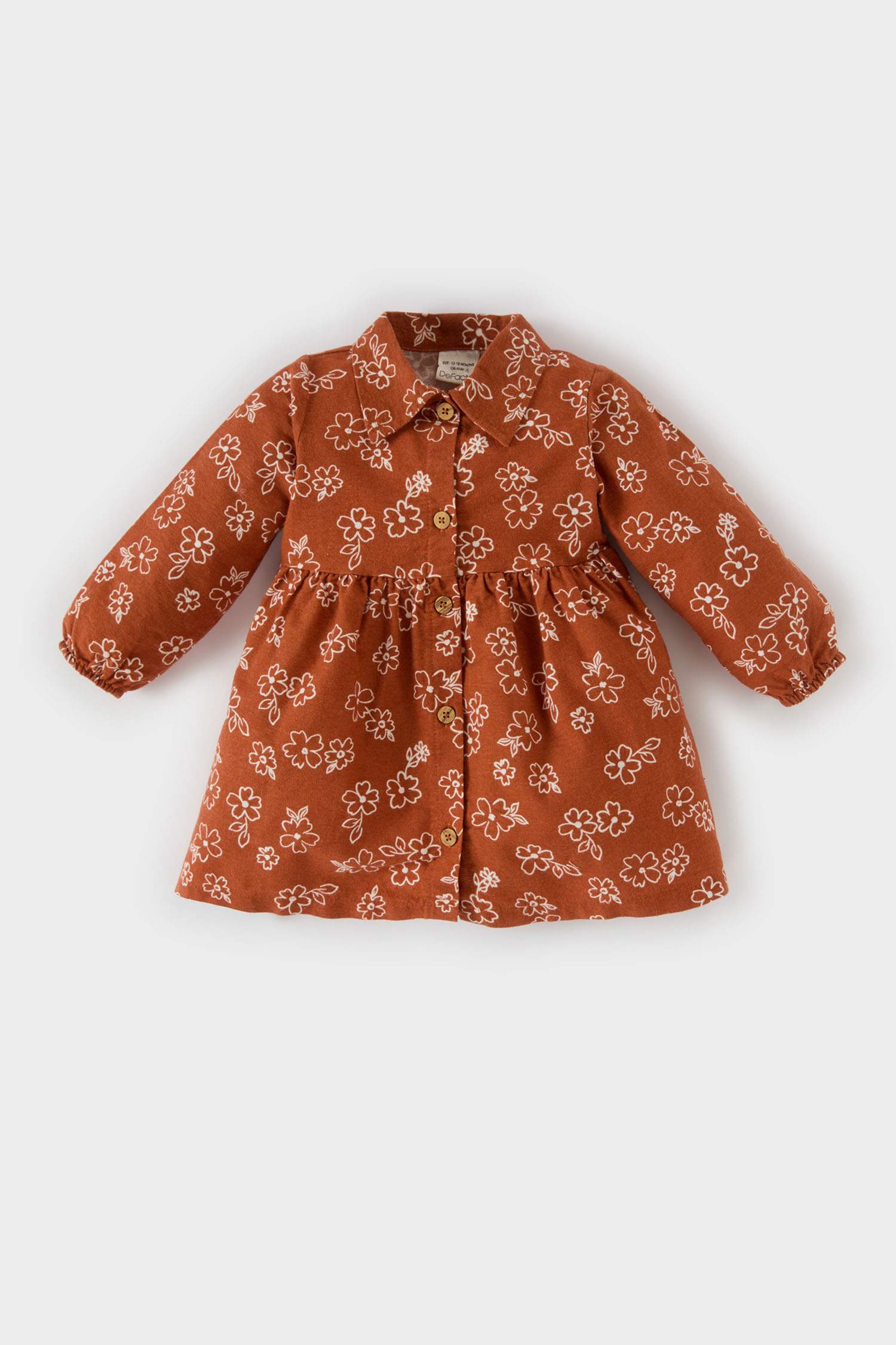 Baby Girl Floral Long Sleeve Flannel Dress