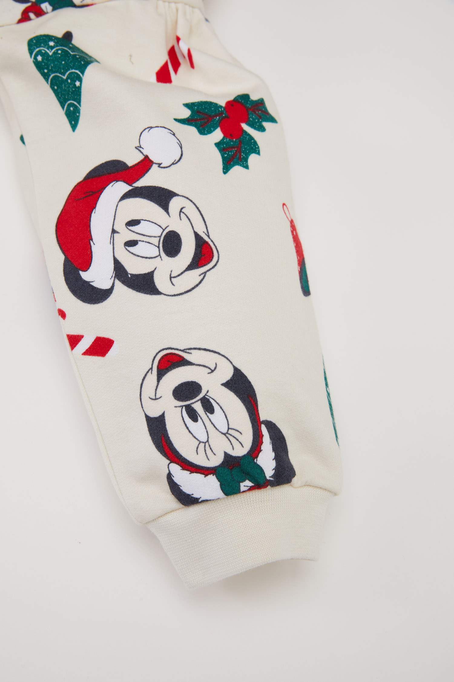 Kız Bebek Disney Mickey & Minnie Bisiklet Yaka Yılbaşı Temalı Uzun Kollu Elbise